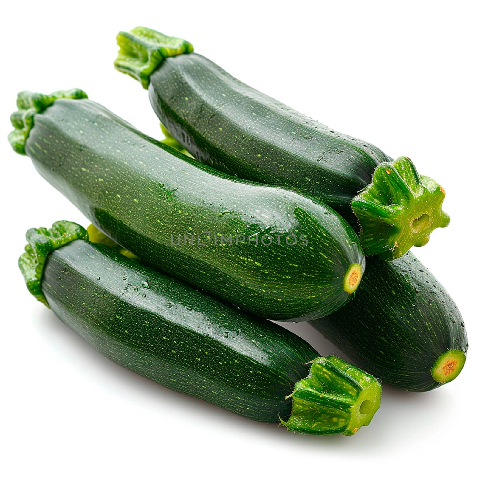 Zucchini isolated on white isolated background AI generated image