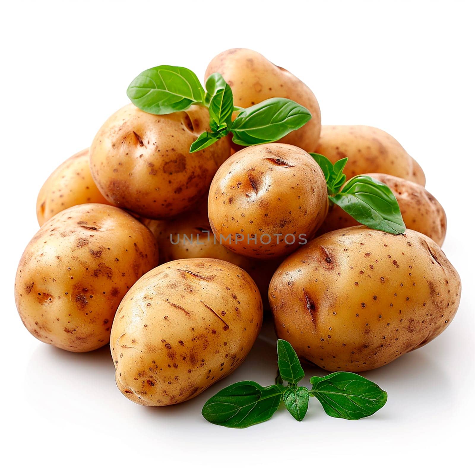 Potato vegetable on white isolated background AI generated image