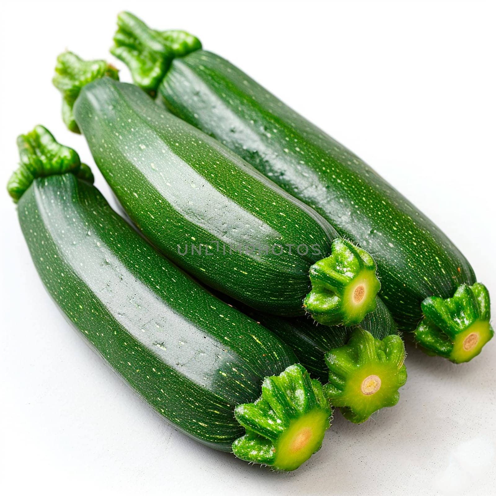 Zucchini isolated on white isolated background AI generated image