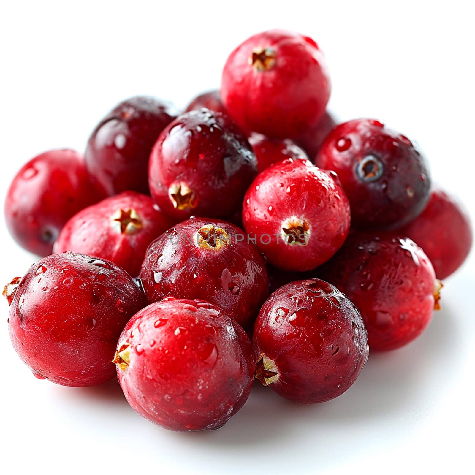 Cranberry berry on white isolated background AI generated image