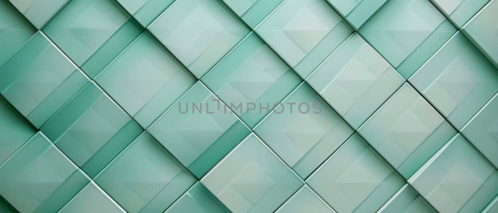 Capturing a serene atmosphere, this image features geometric tiles in soothing light green shades. The design promotes a sense of calm and relaxation with its harmonious pattern