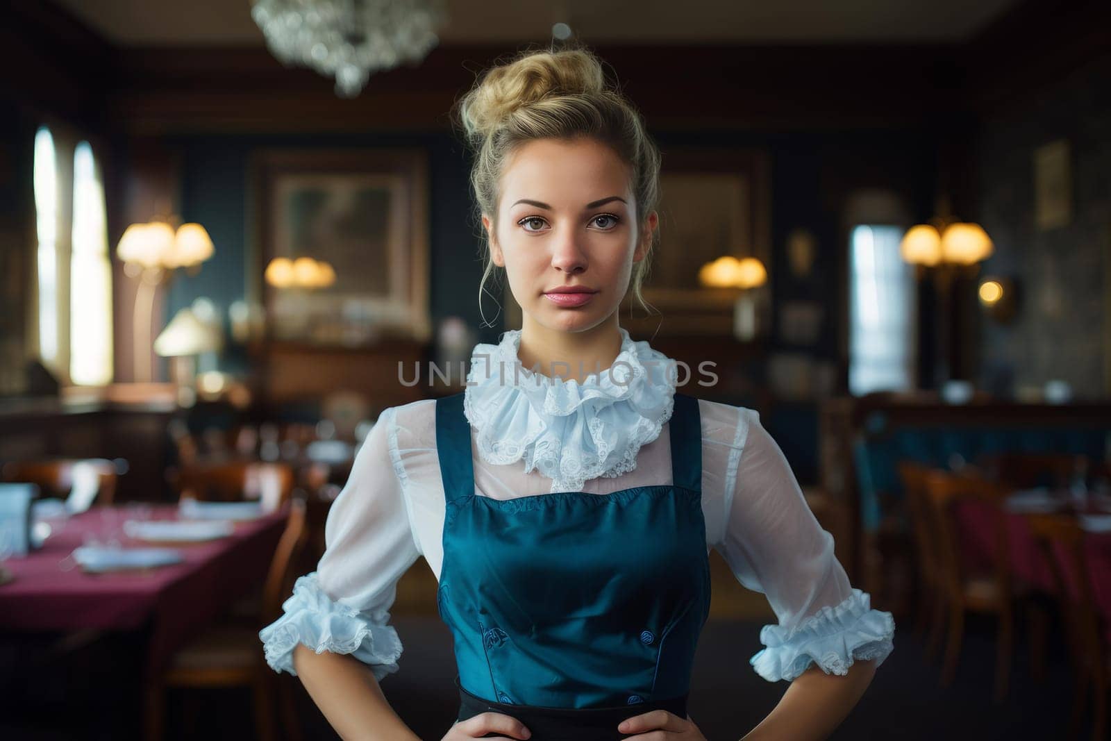 Professional chambermaid. Work home staff. Generate Ai