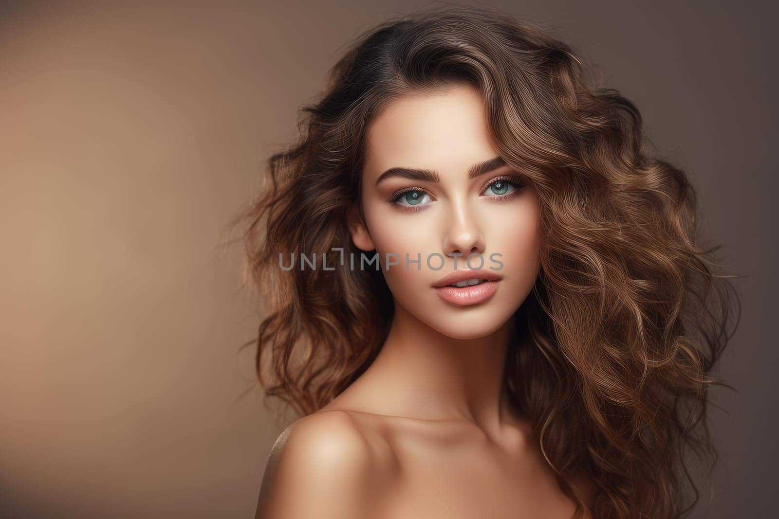 Pretty woman glowing skin model. Female sensual. Generate Ai