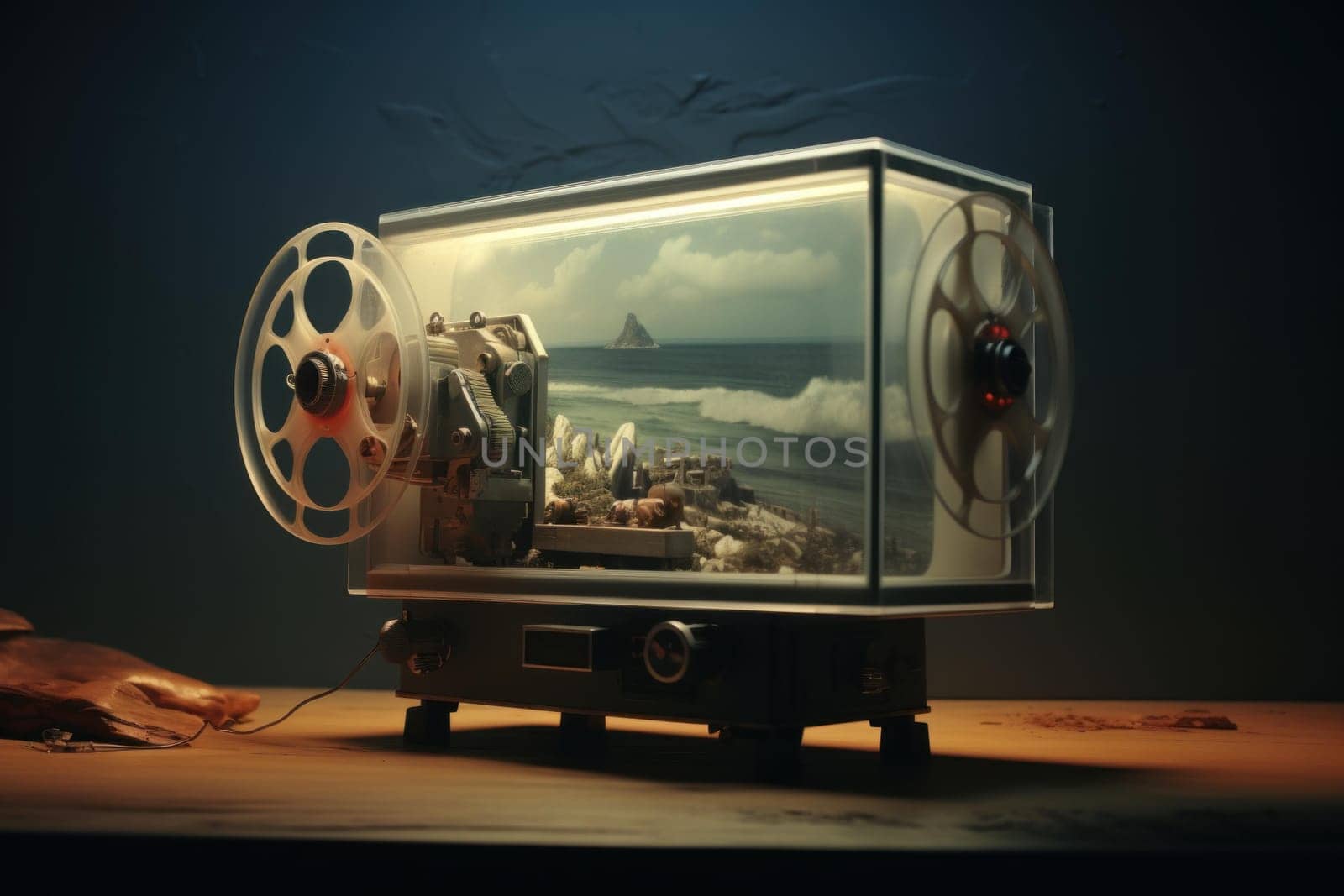 Video projector. Movie office modern. Generate Ai
