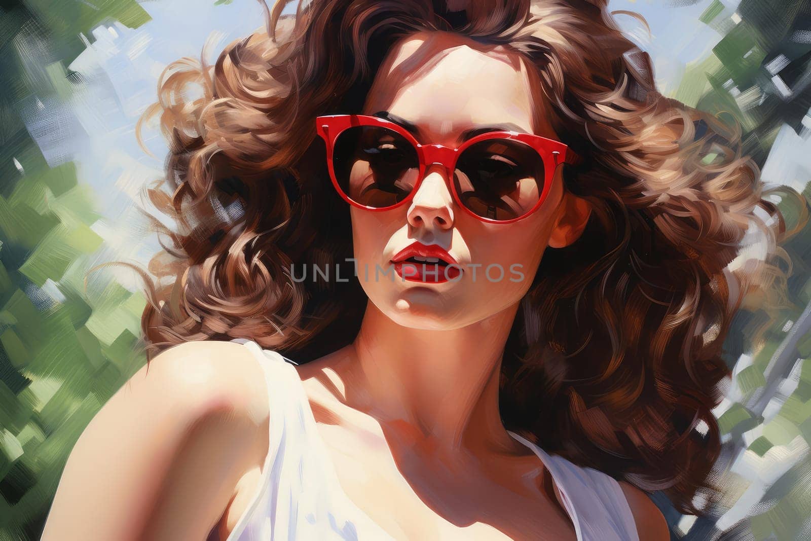 Woman summer stylish. Care beauty. Generate Ai