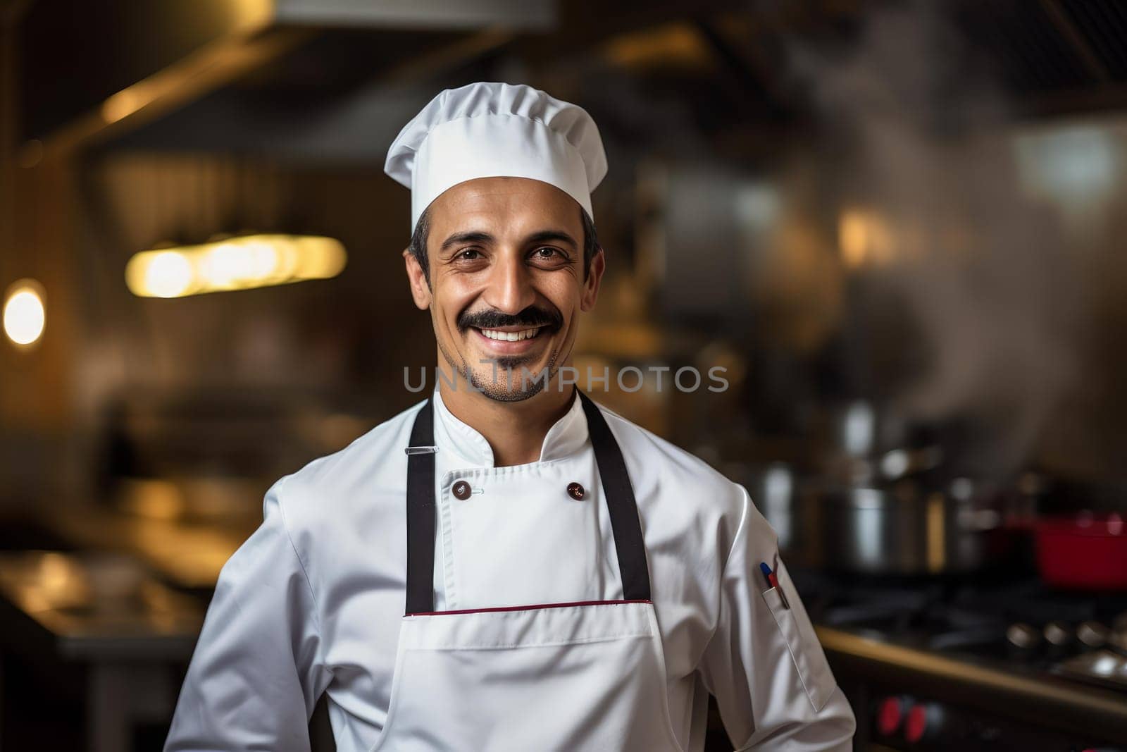 Portrait male chef. Food restaurant. Generate Ai