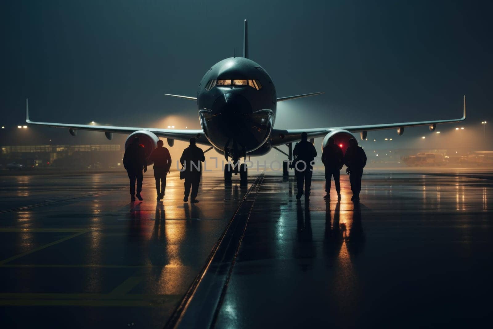 Professional crew airport. Office staff. Generate Ai