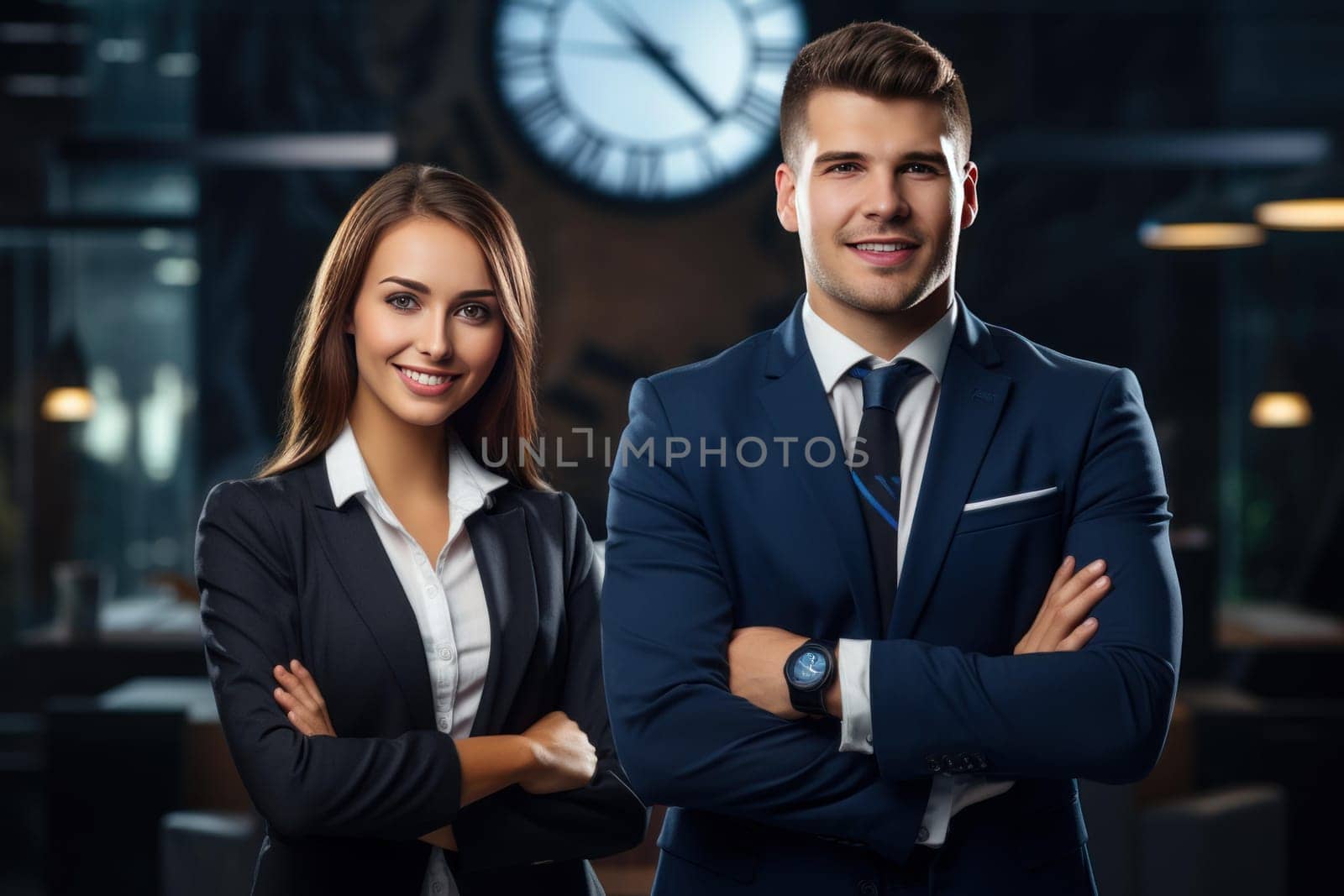 Professional business colleagues. Office meeting. Generate Ai
