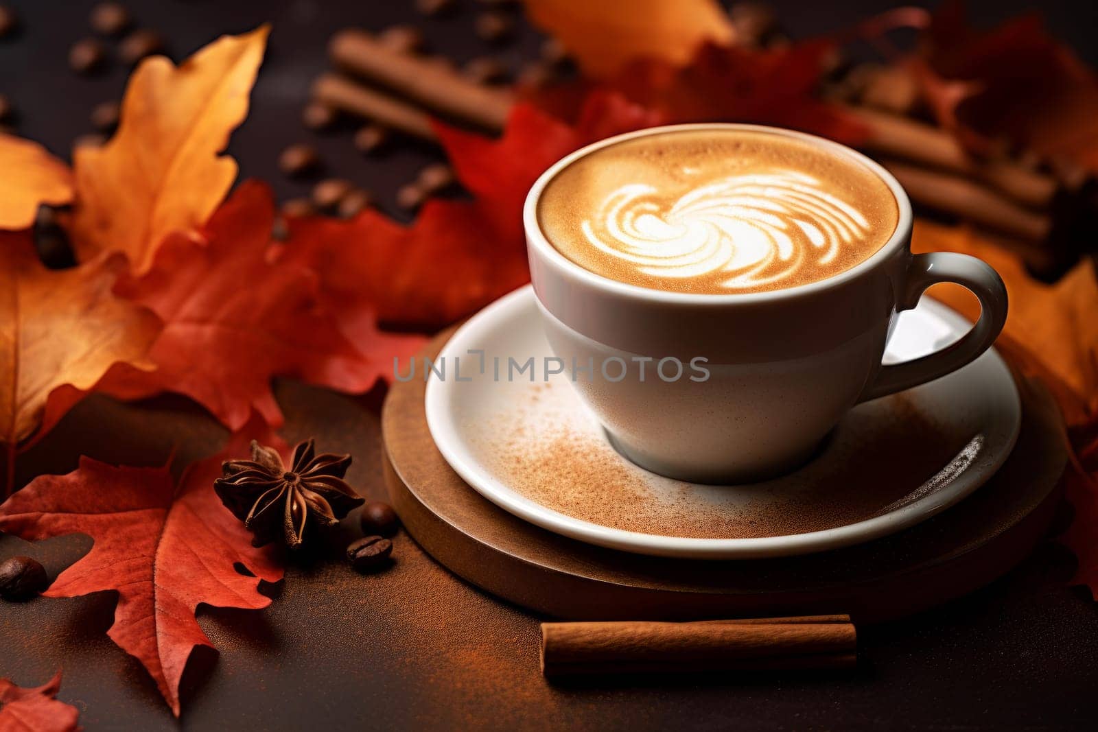 Pumpkin spice latte drink. Cafe drink. Generate Ai