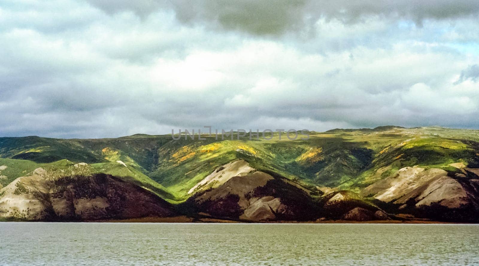 Autumnal nature on Lake Baikal. Landscape and flora of Baikal