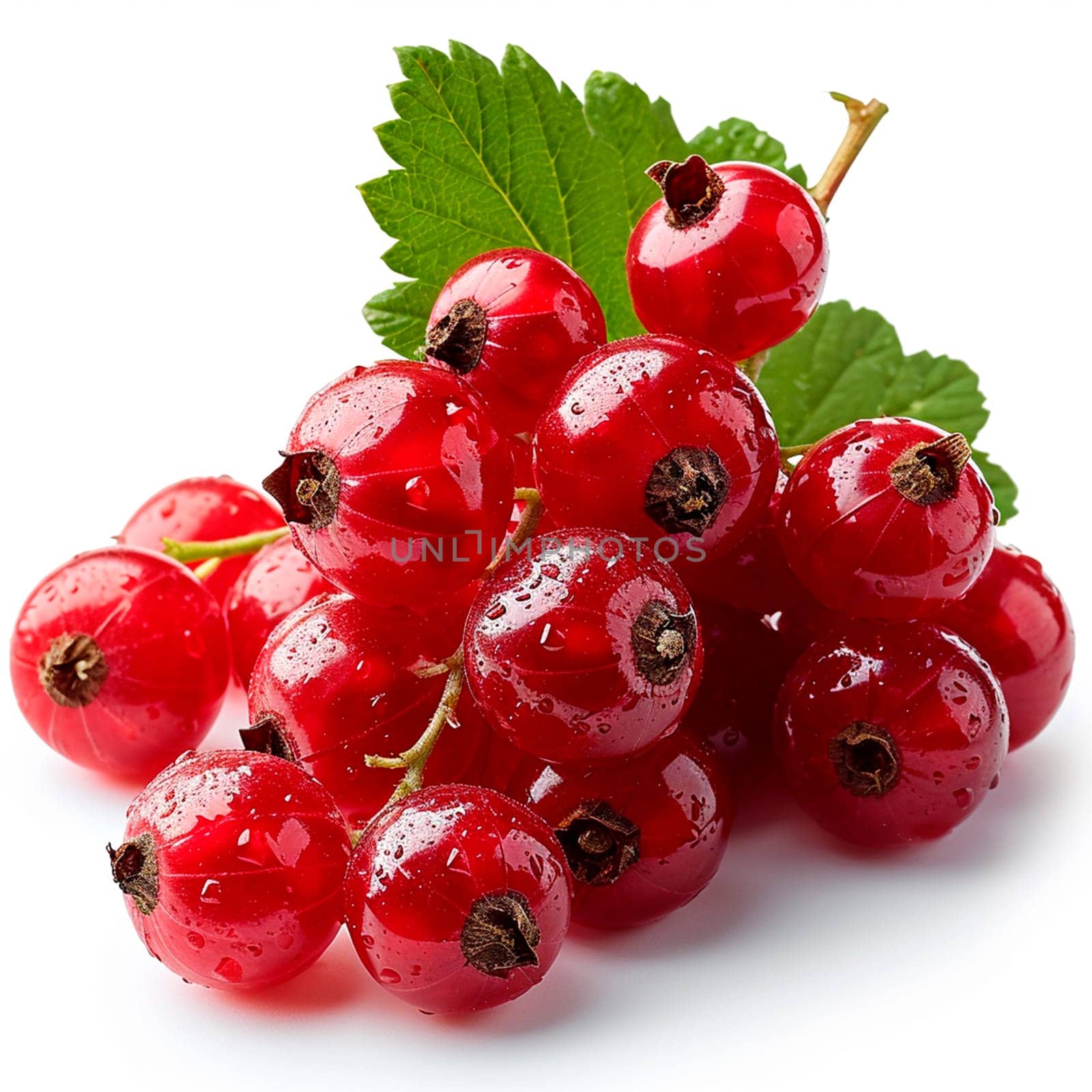 Red currant berry on a white isolated background AI generated image