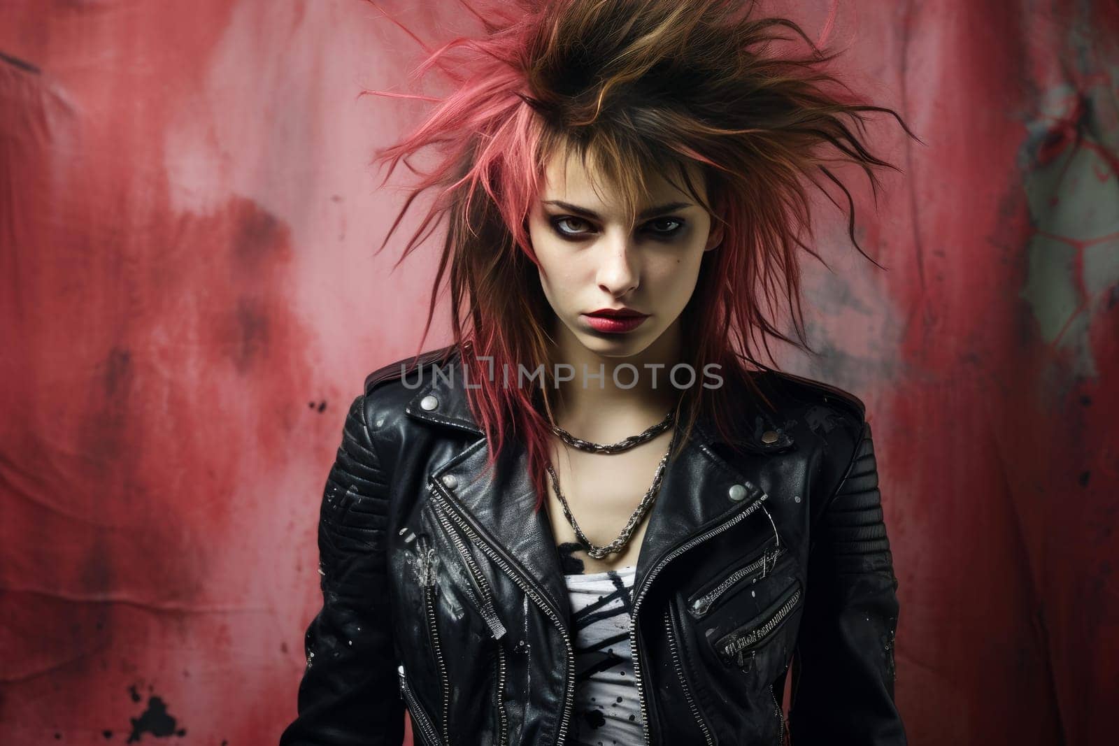 Punk rock girl. Singer guitar. Generate AI