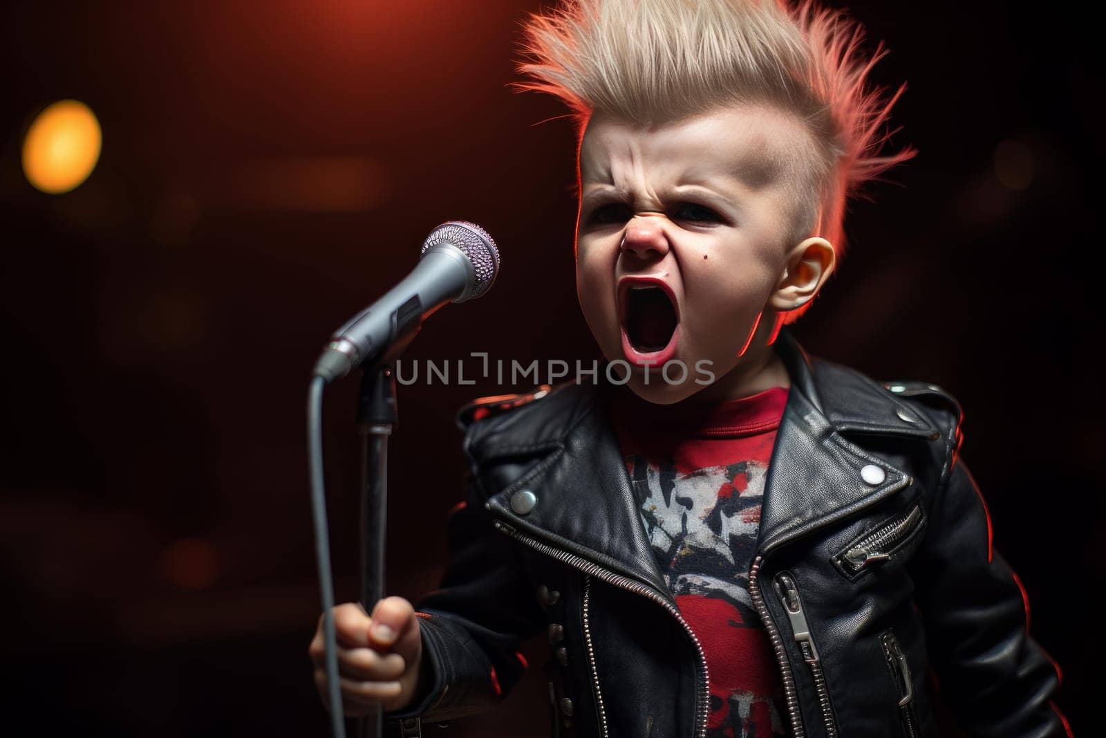 Punk boy rock concert. People live. Generate Ai