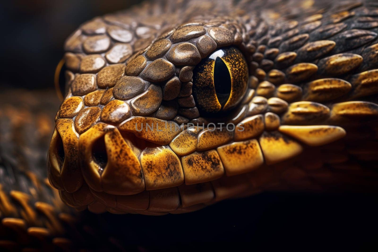Phyton snake macro. Pet predator. Generate Ai