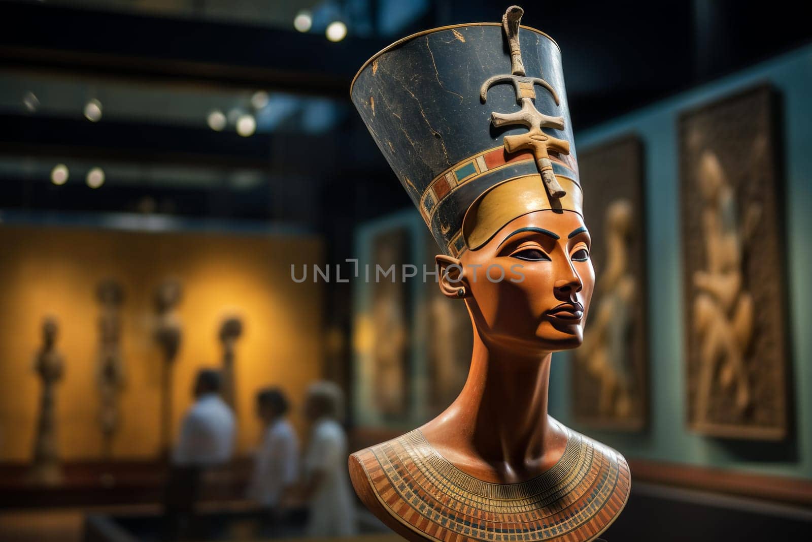 Queen nefertiti beauty. History woman. Generate Ai