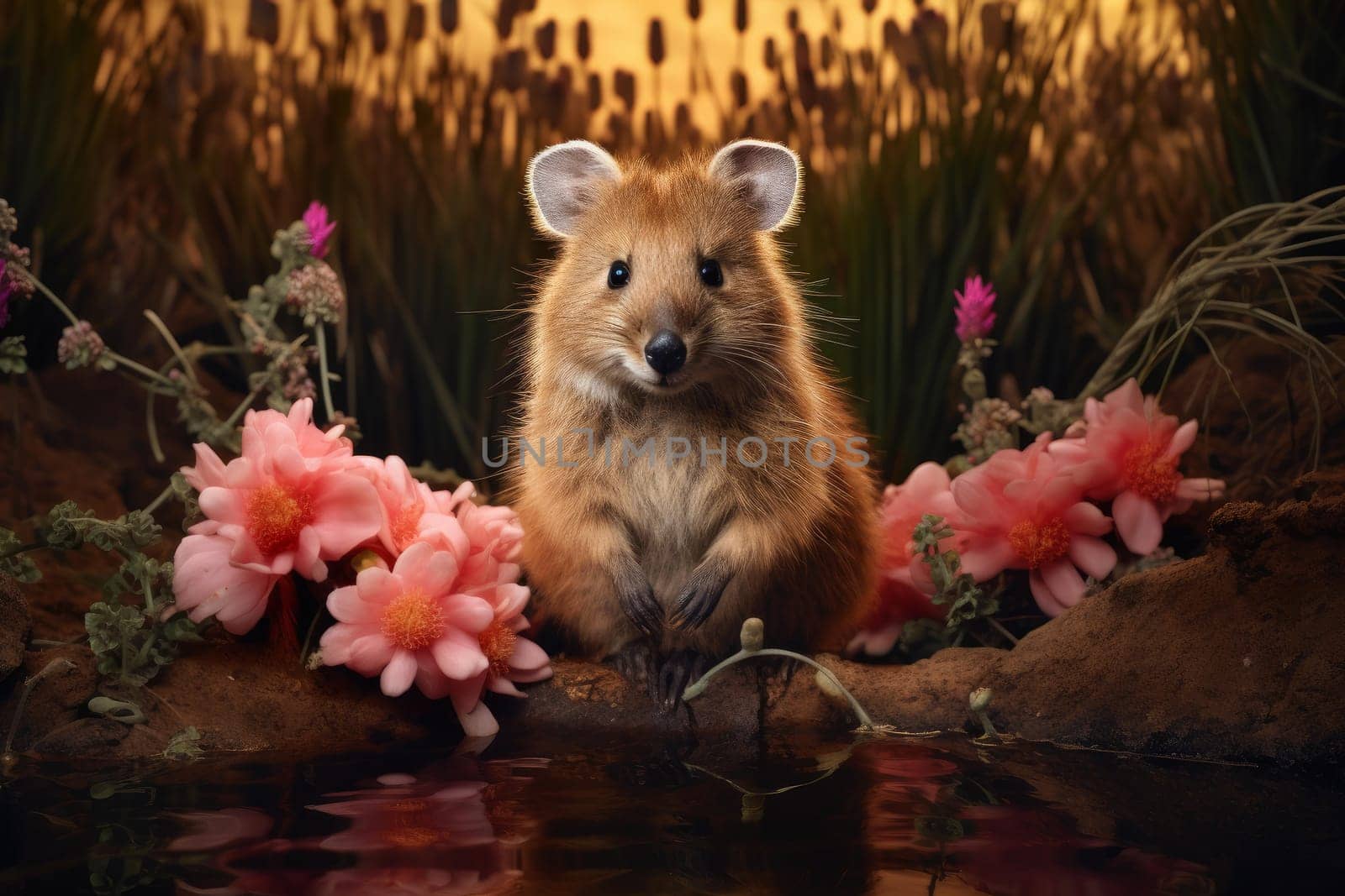 Quokka animal rodent. Smile tourism. Generate Ai