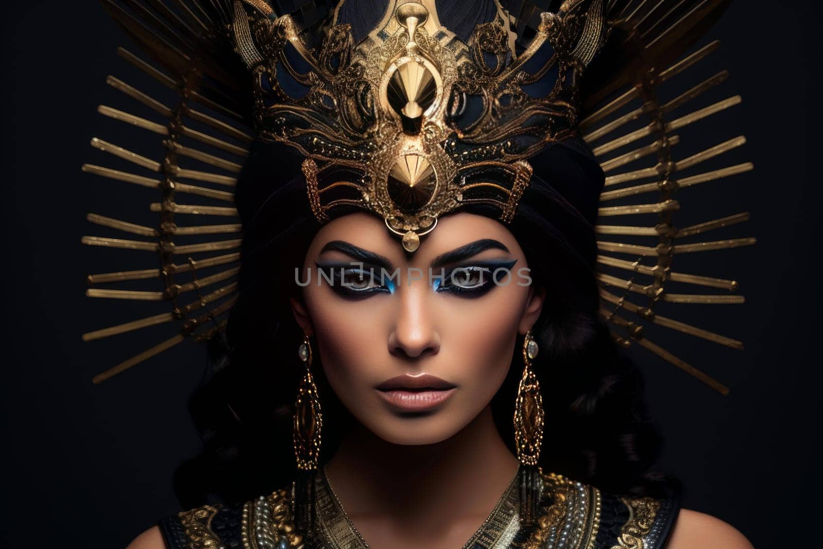 Queen of Egypt. Fashion hair beauty. Generate AI