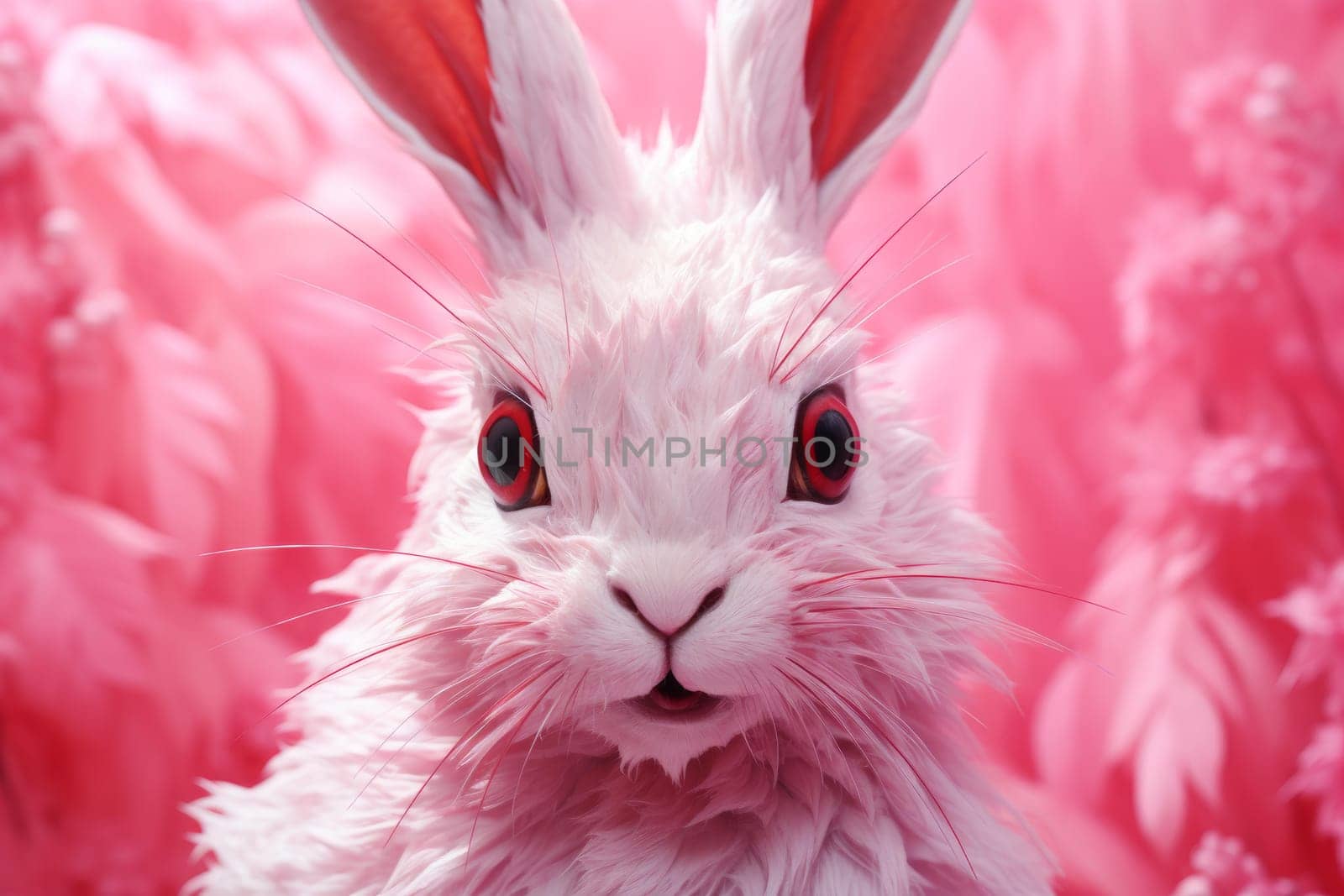 Rabbit pink eye mammal. Animal pet. Generate Ai
