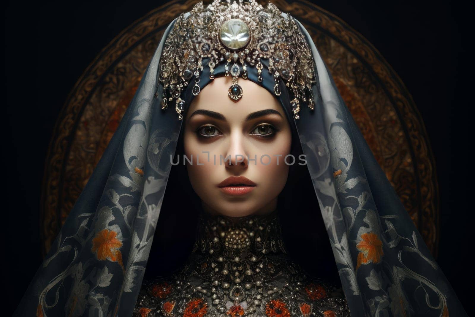 Persian queen portrait. Arabic magic. Generate Ai