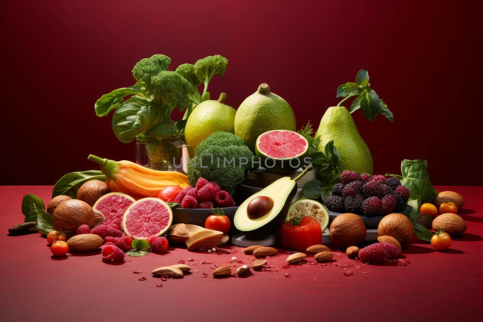 Raw healthy food. Detox vegan. Generate Ai