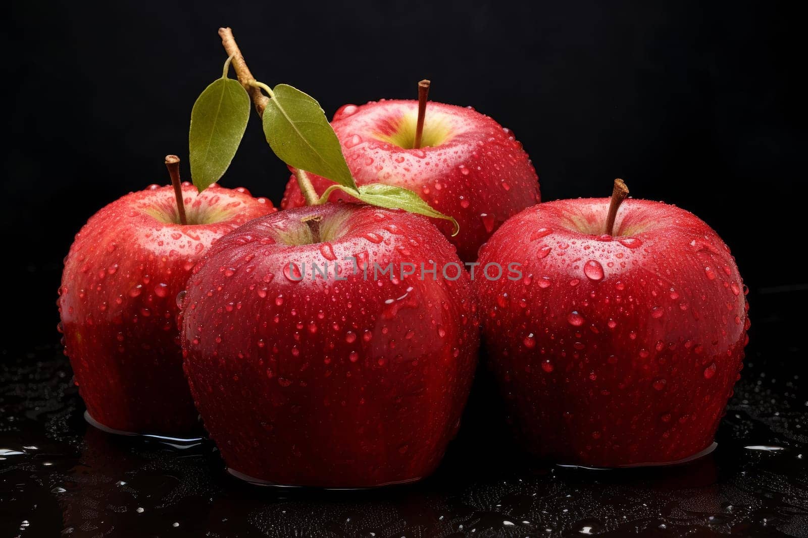 Red apples. Food fresh nature. Generate Ai