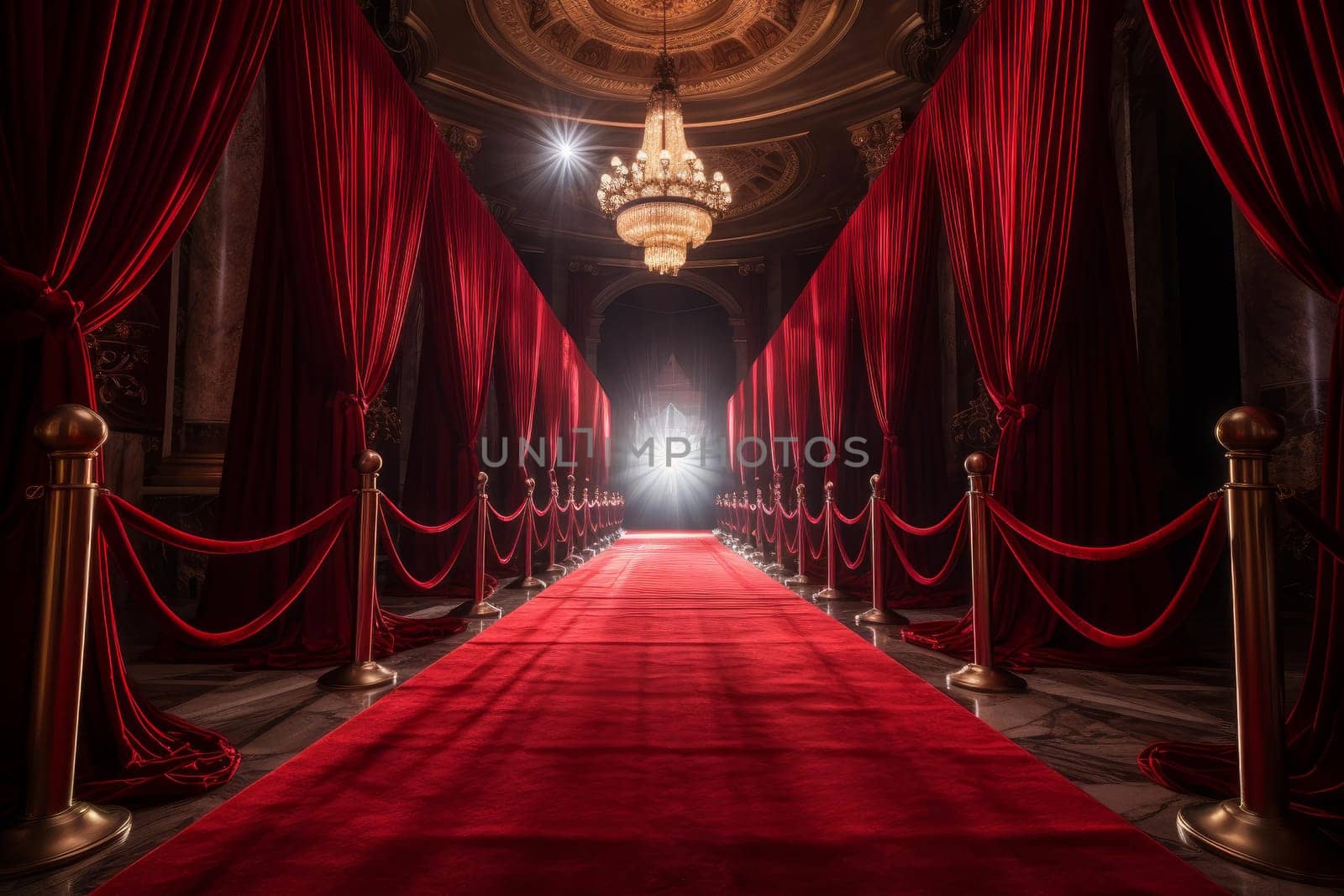Red carpet. Cinema rope vip. Generate Ai