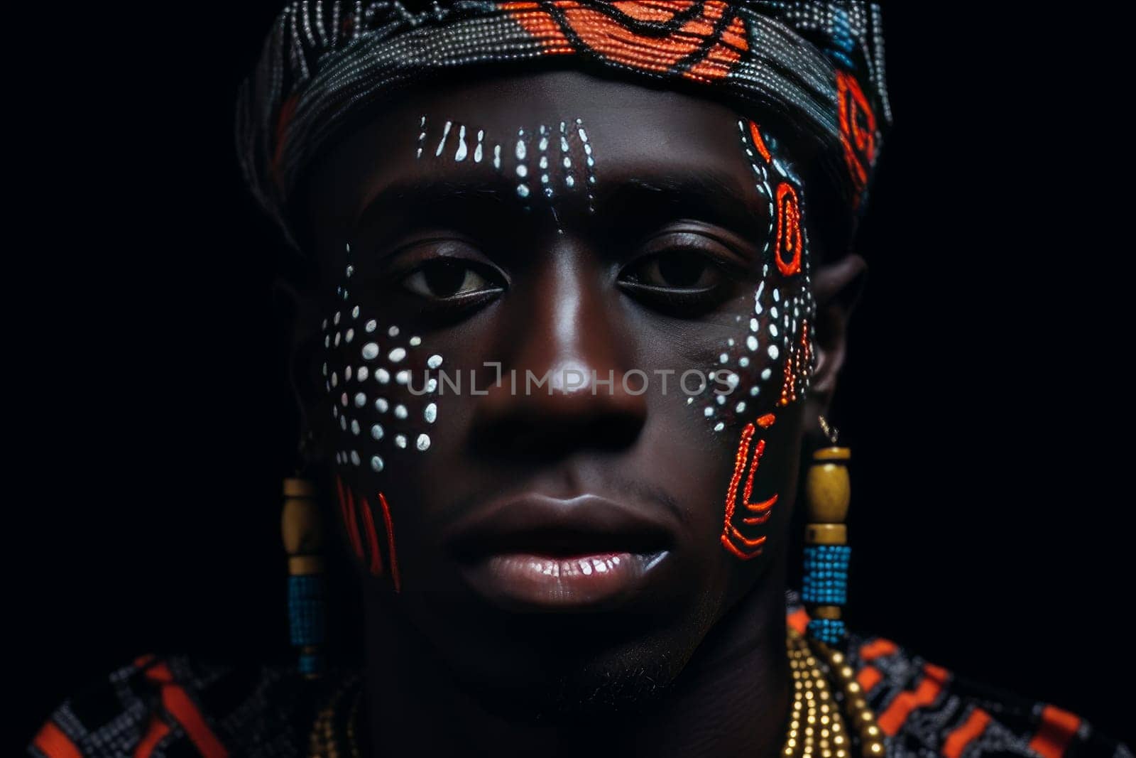 African rapper portrait urban. Model man. Generate Ai