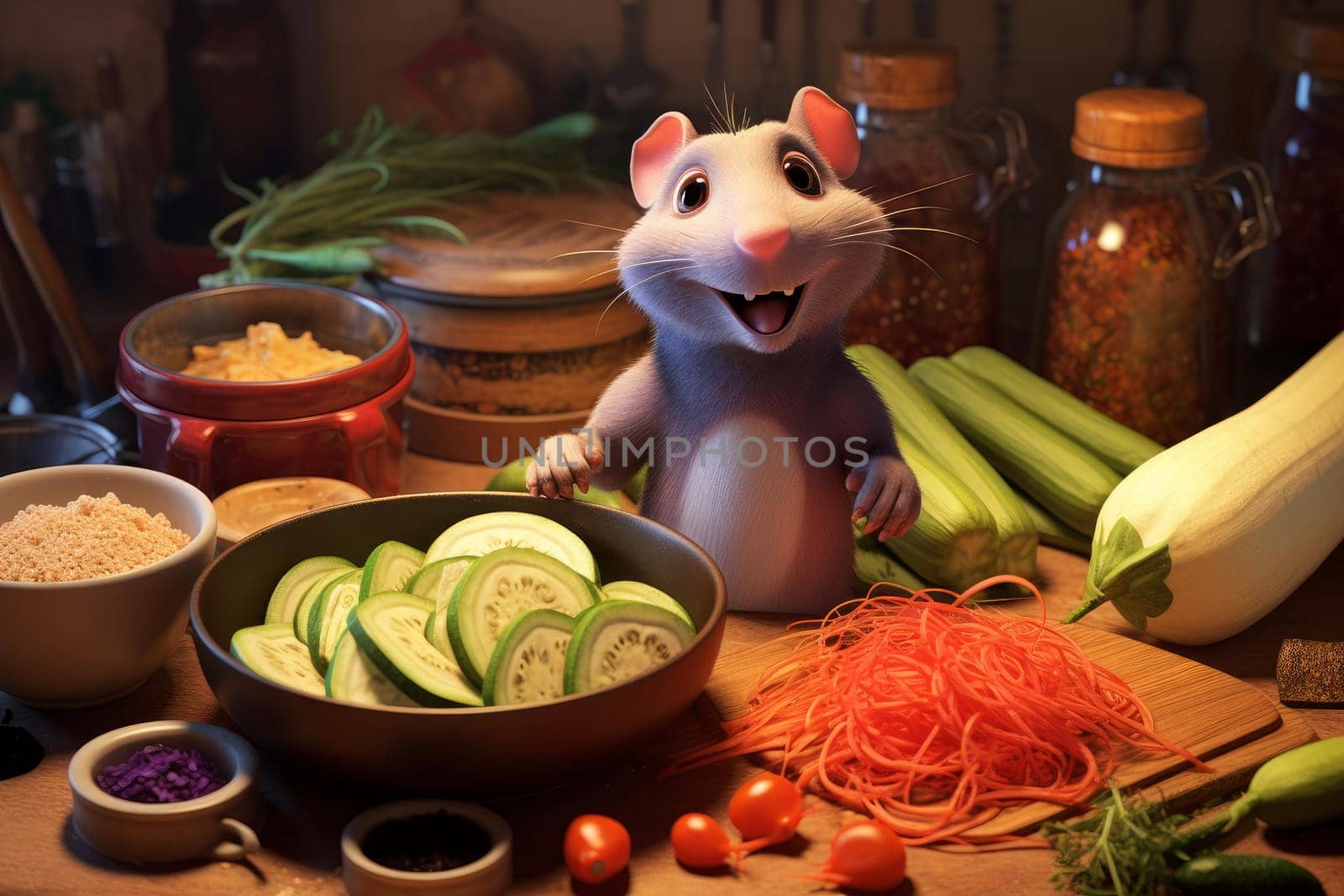 Fresh ratatouille food. Vegan recipe. Generate Ai