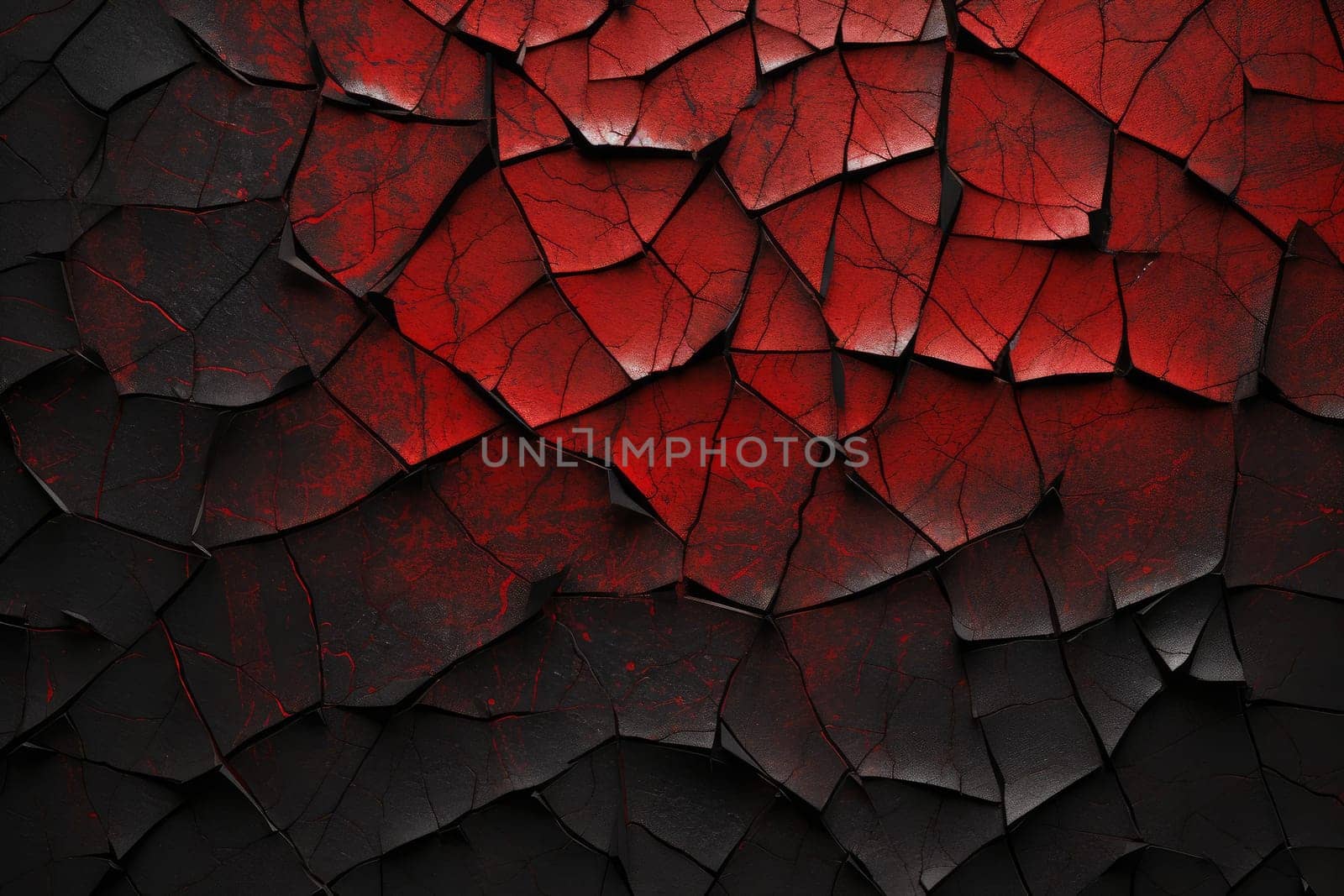 Cracked red black frame. Aged color. Generate Ai