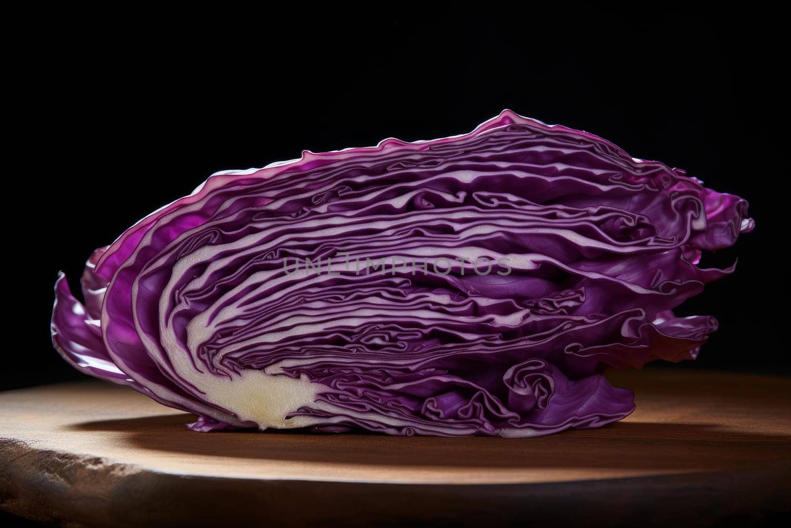 Chopped red cabbage slice diet. Leaves tasty. Generate Ai