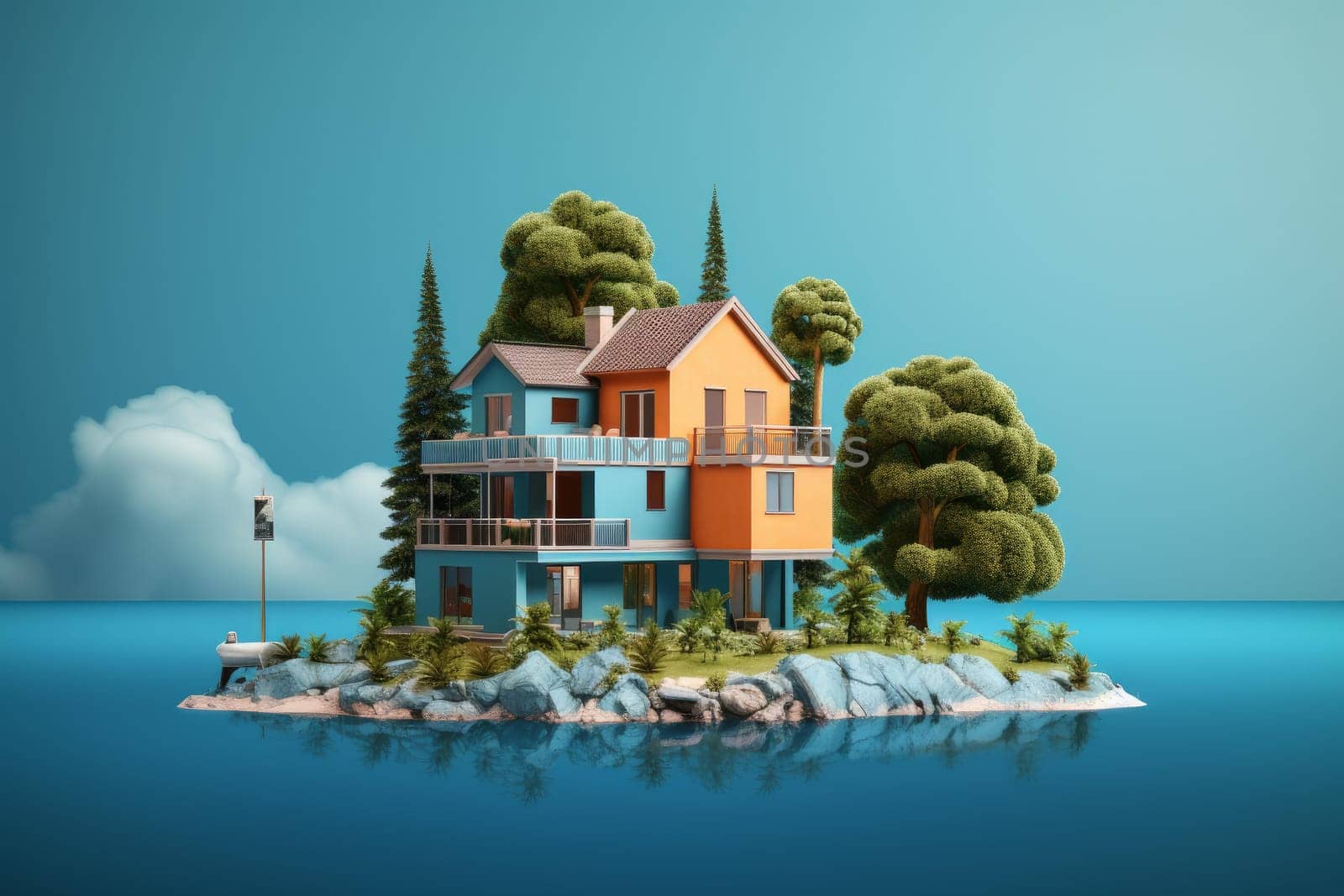Real estate magnifier. Agency sale. Generate Ai