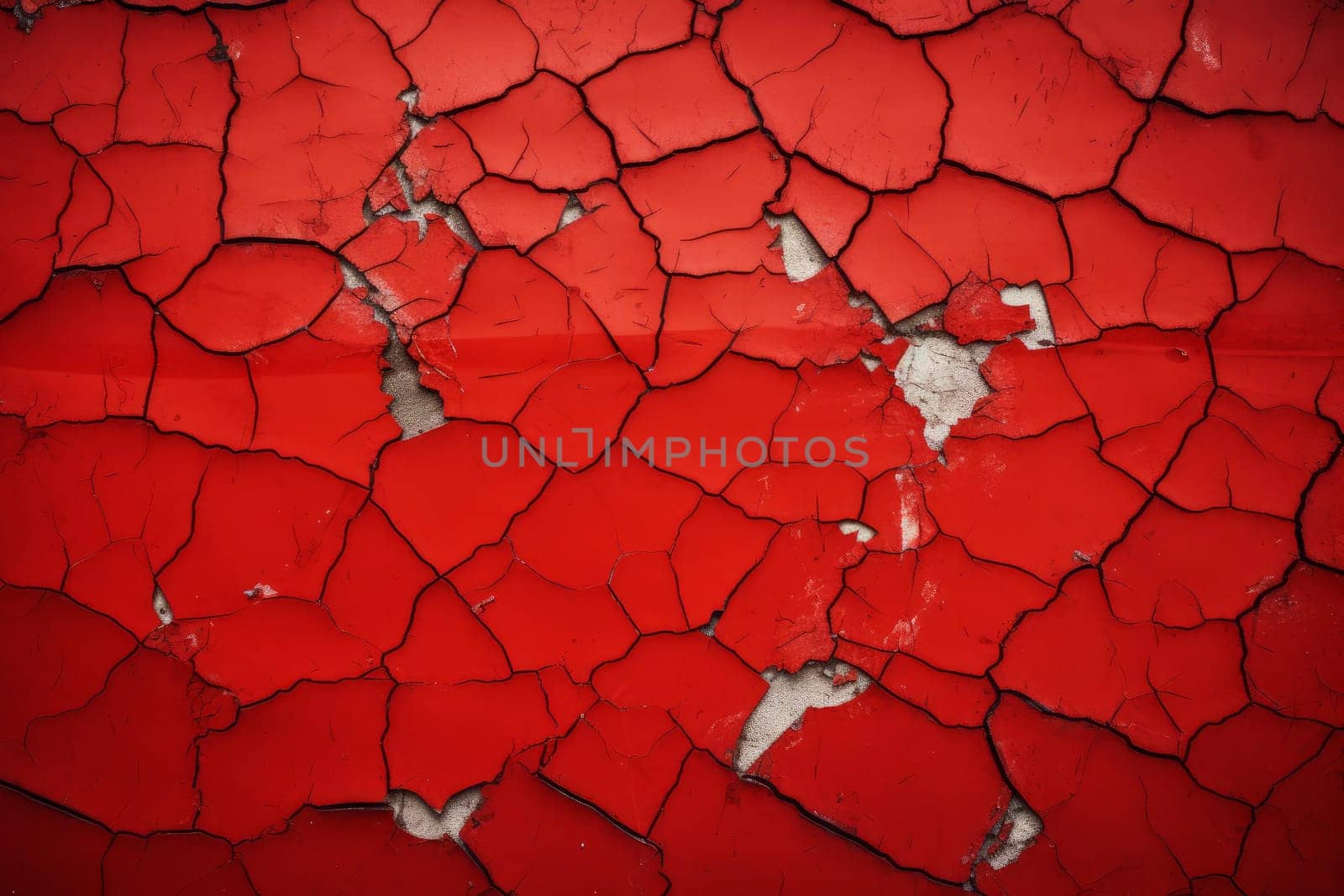 Red cracked spooky wall. Halloween retro pattern vintage art. Generate Ai