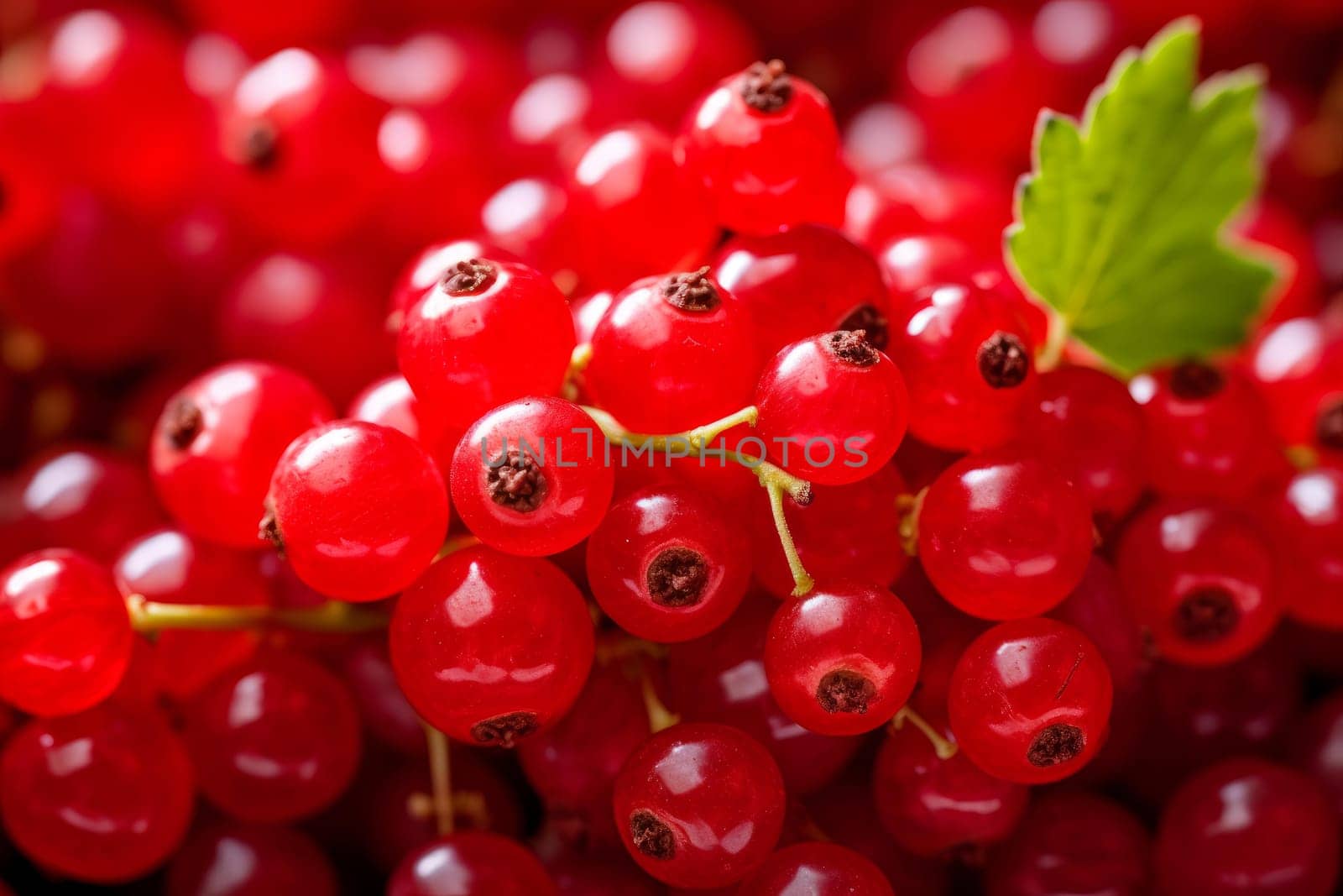 Red currant berries closeup. Diet food. Generate Ai