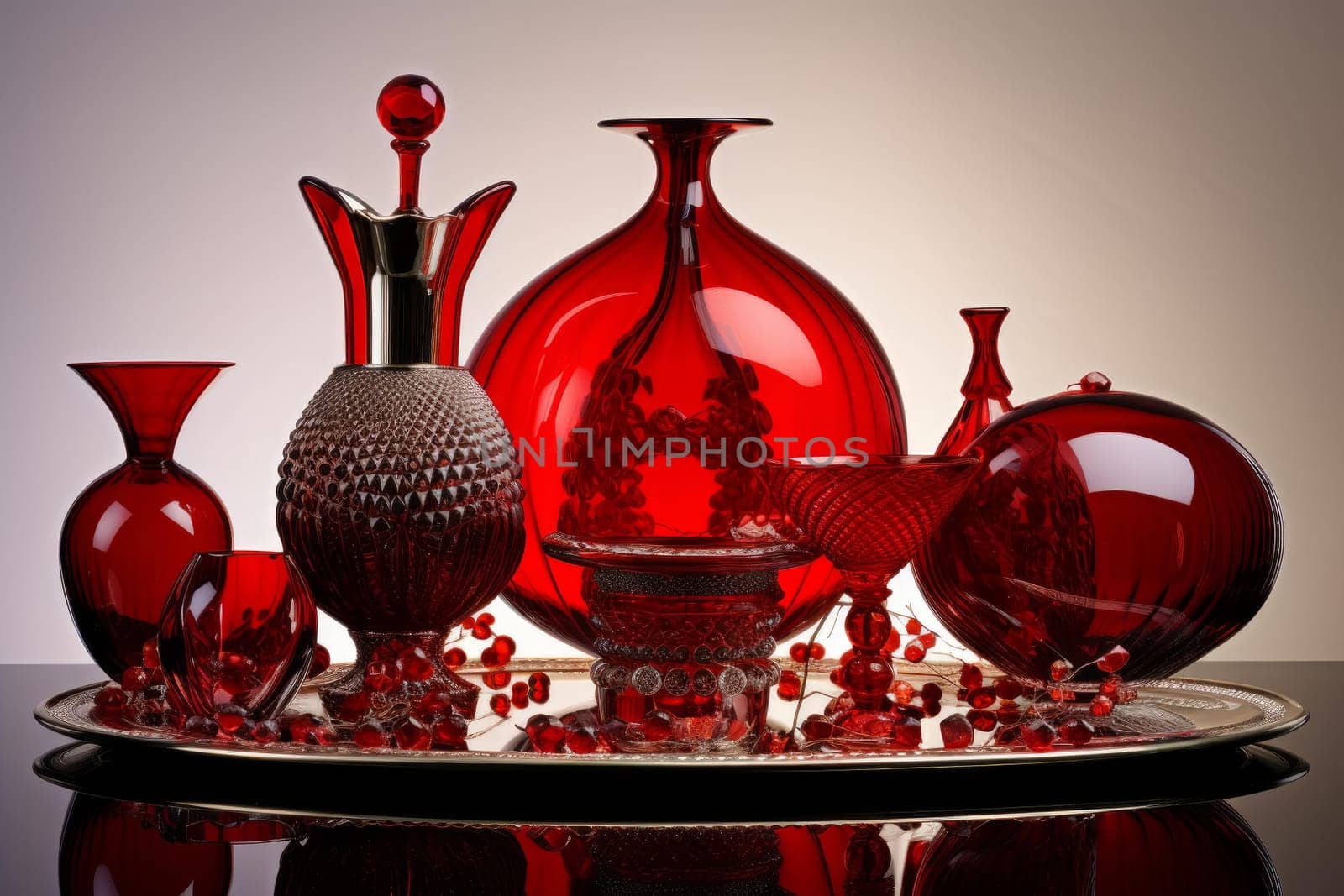 Red cocktail luxury liquid. Winter cherry. Generate Ai