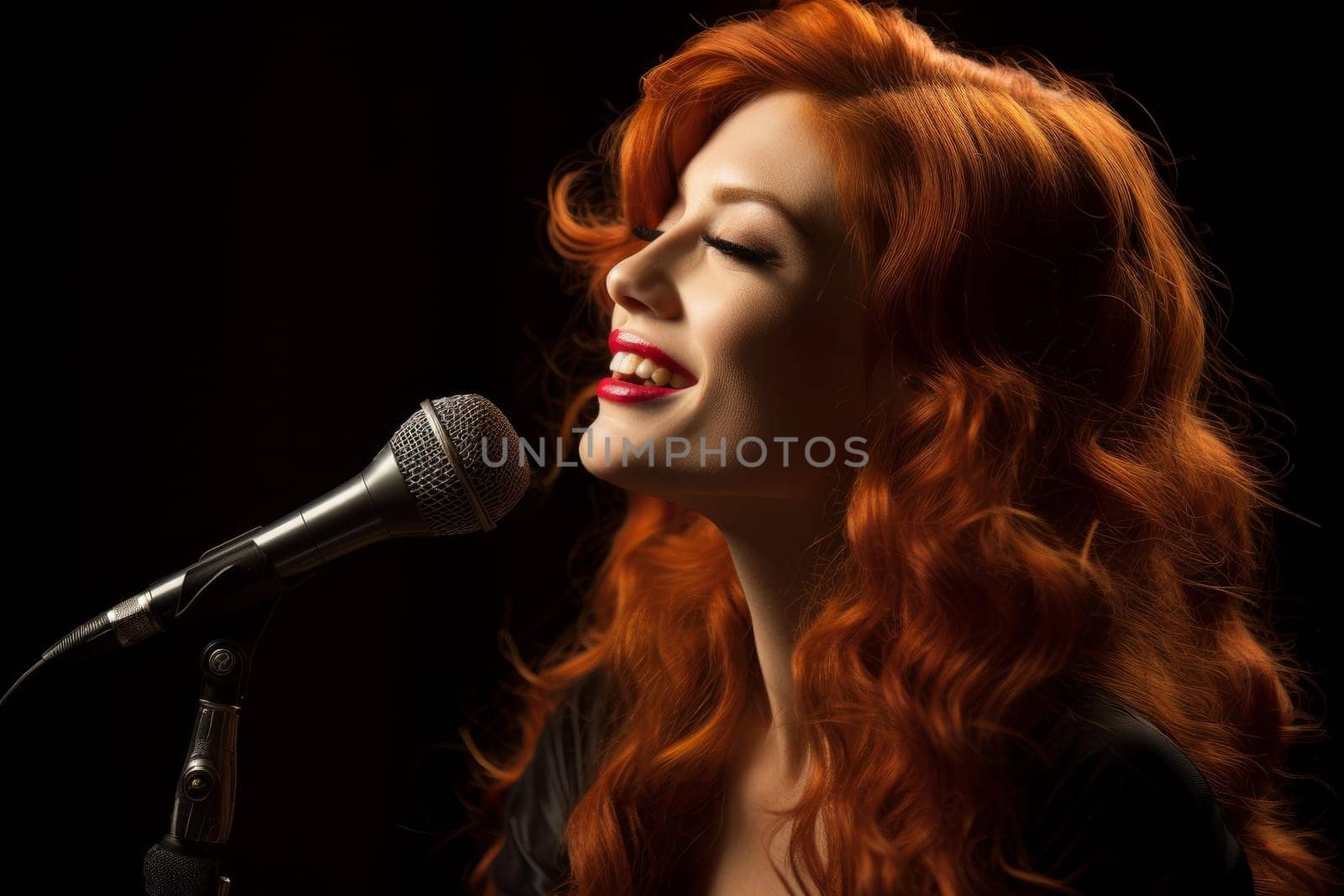 Jazz singer. Stage performer light. Generate ai