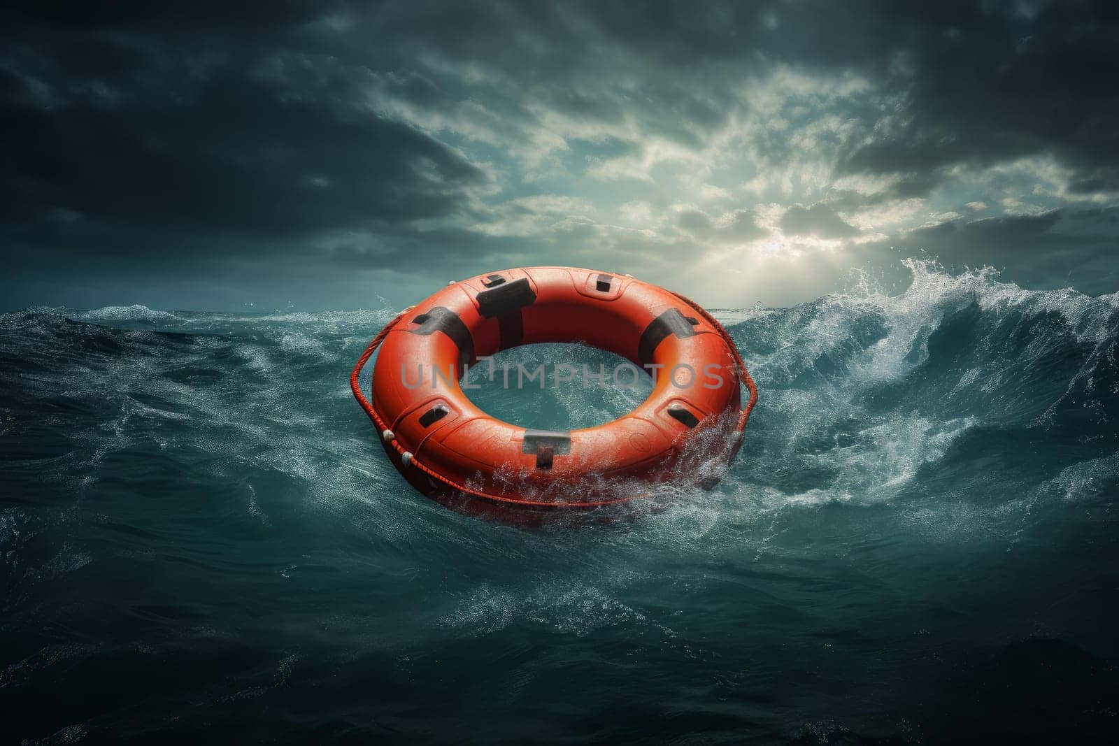 Life buoy rescue ring. Safe equipment. Generate AI
