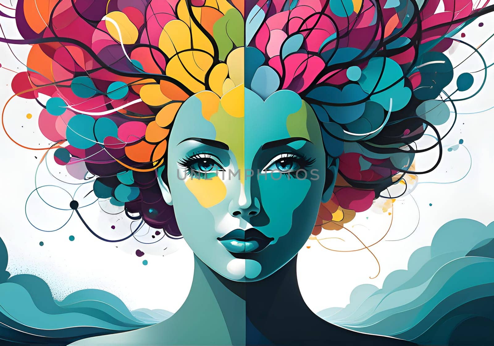 Abstract concept art of menal health problems