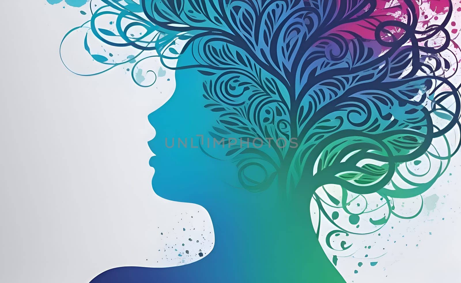 Abstract concept art of menal health problems