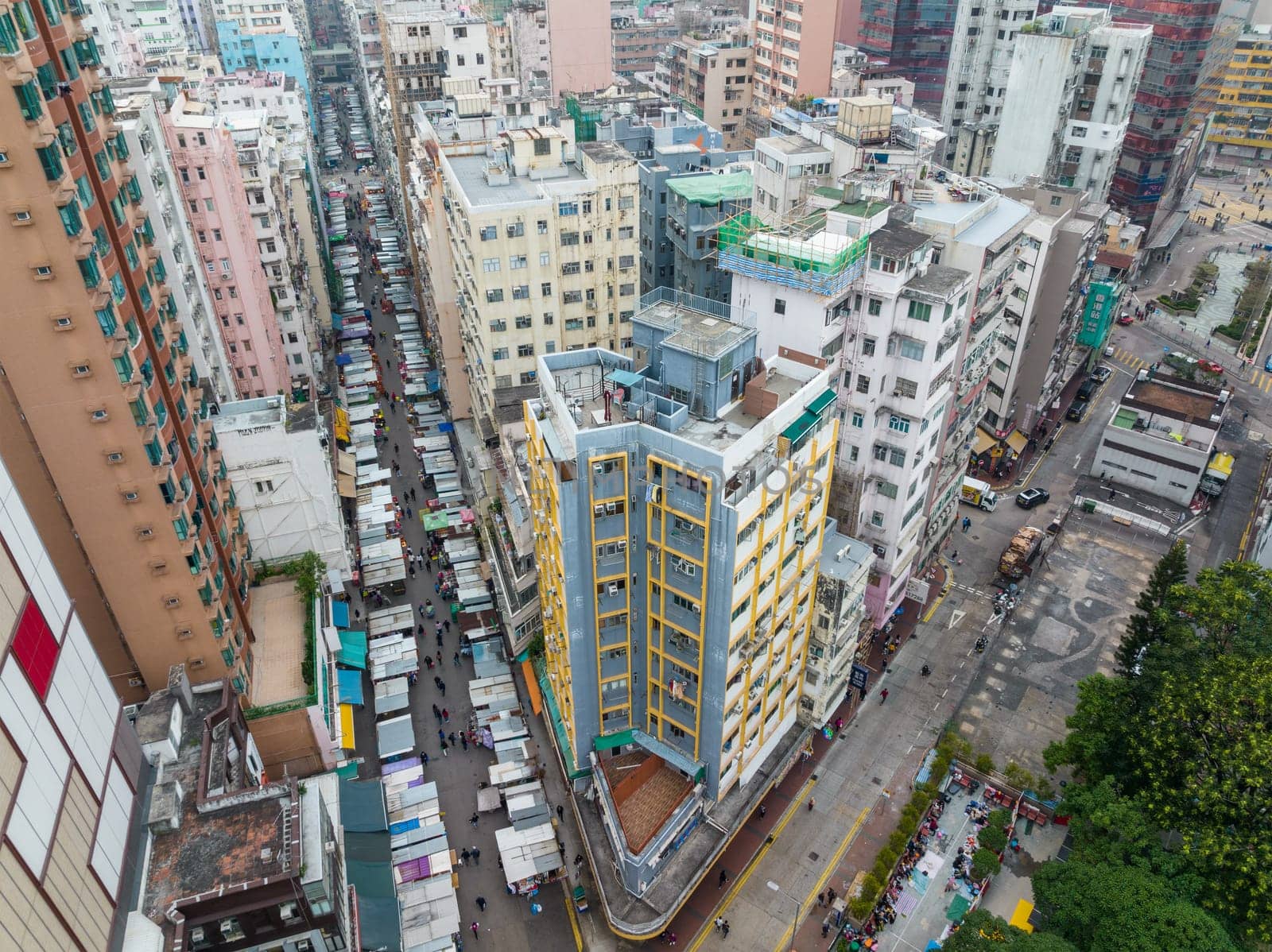 Prince Edward, Hong Kong 16 January 2022: Top view of Hong Kong city