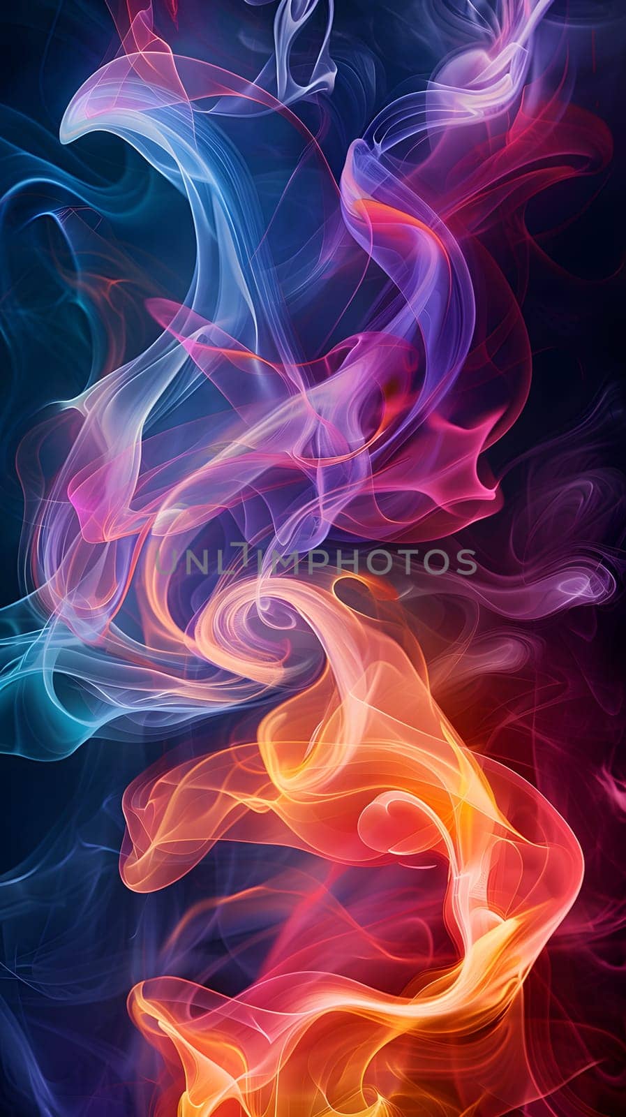 Abstract background that looks like colorful smoke. Convey feelings of fun, cheerfulness, creativity, peace, mystery, change. Energy flows, gatherings, technology, digital and virtual worlds, festival