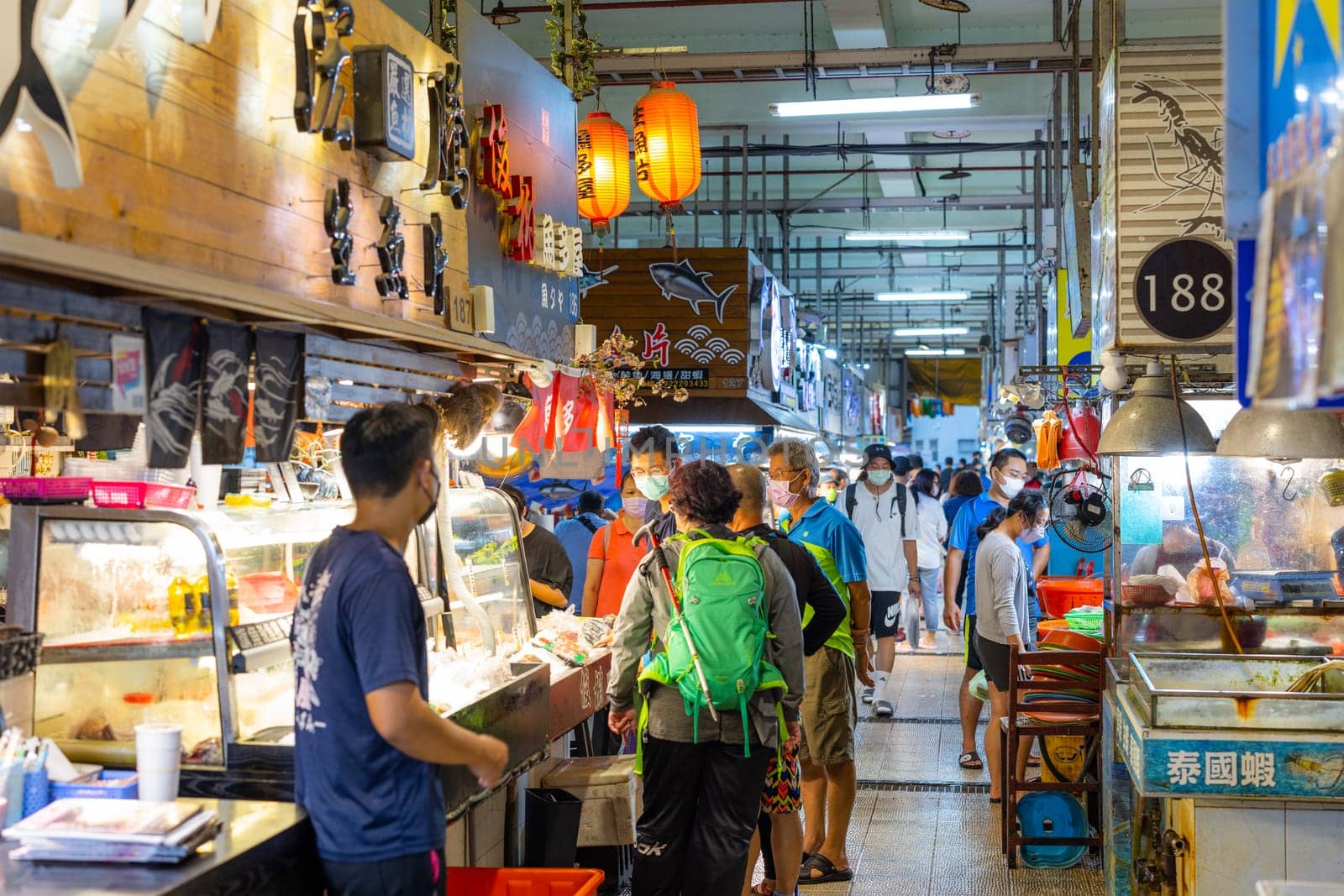 Pingtung, Taiwan, 26 August 2023: Wet market in Donggang of Pingtung in Taiwan