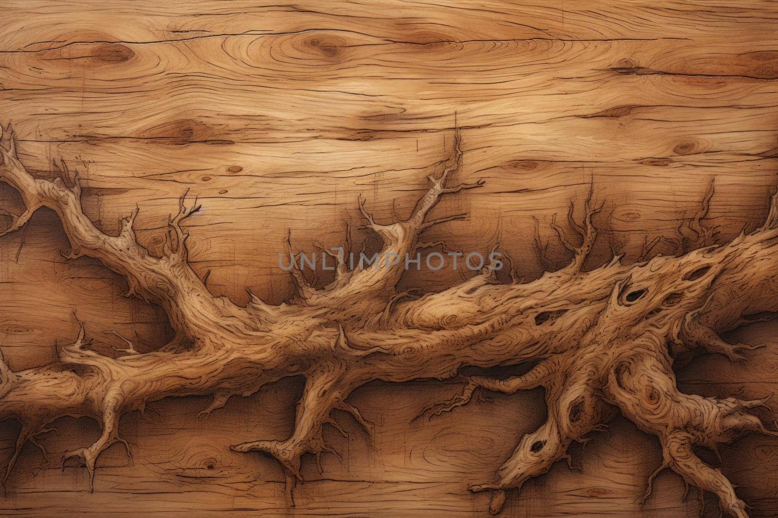 Rustic wood twig. Stump creative. Generate Ai
