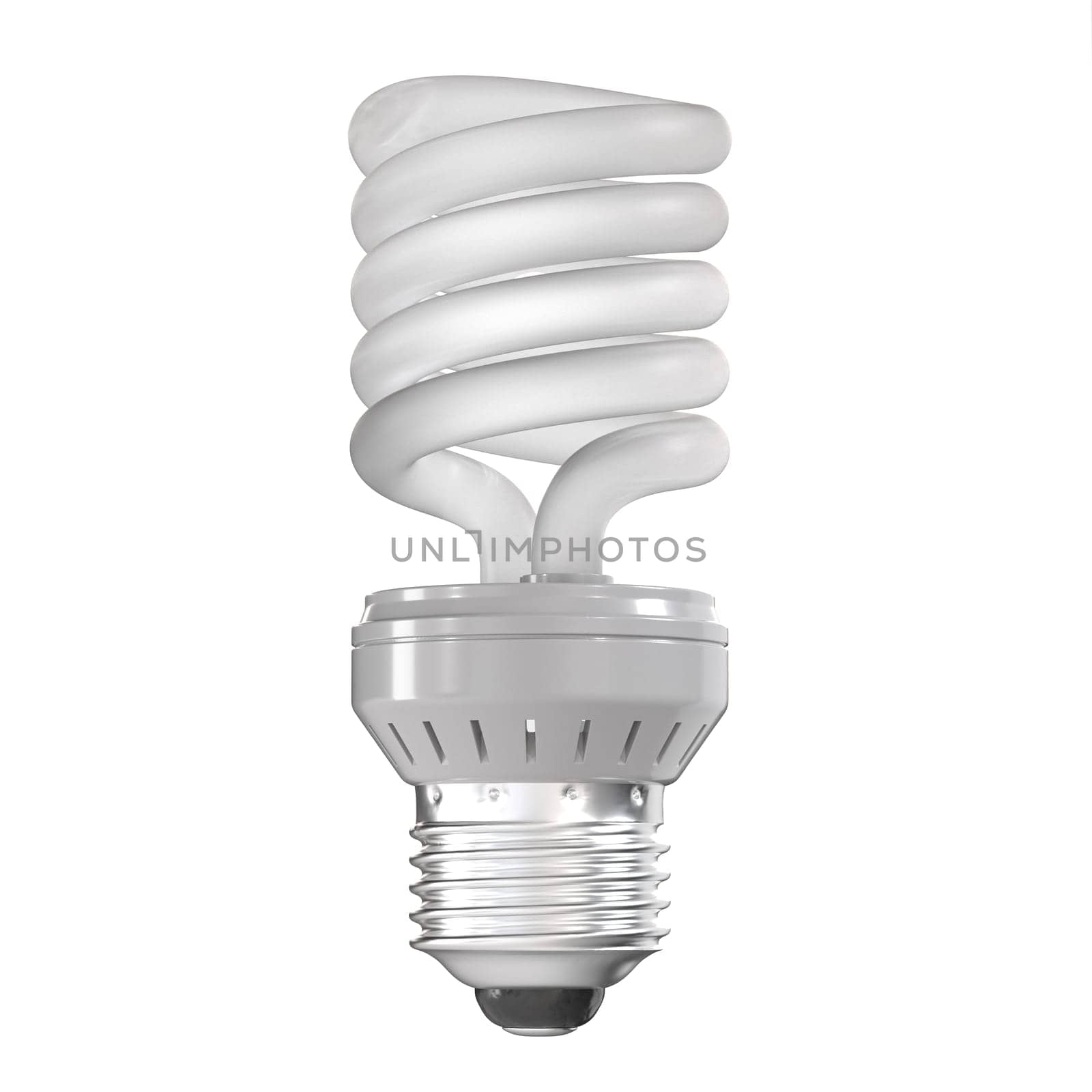 Compact fluorescent lamp lightbulb, a symbol for energy saving and eco-friendly technology 3d render