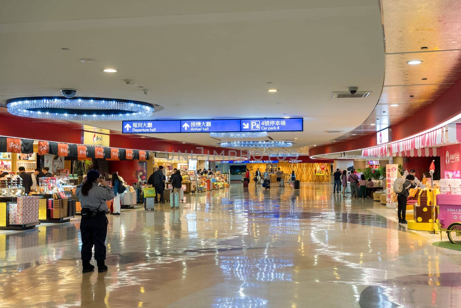 Taiwan 10 December 2023: Interior of Taoyuan airport