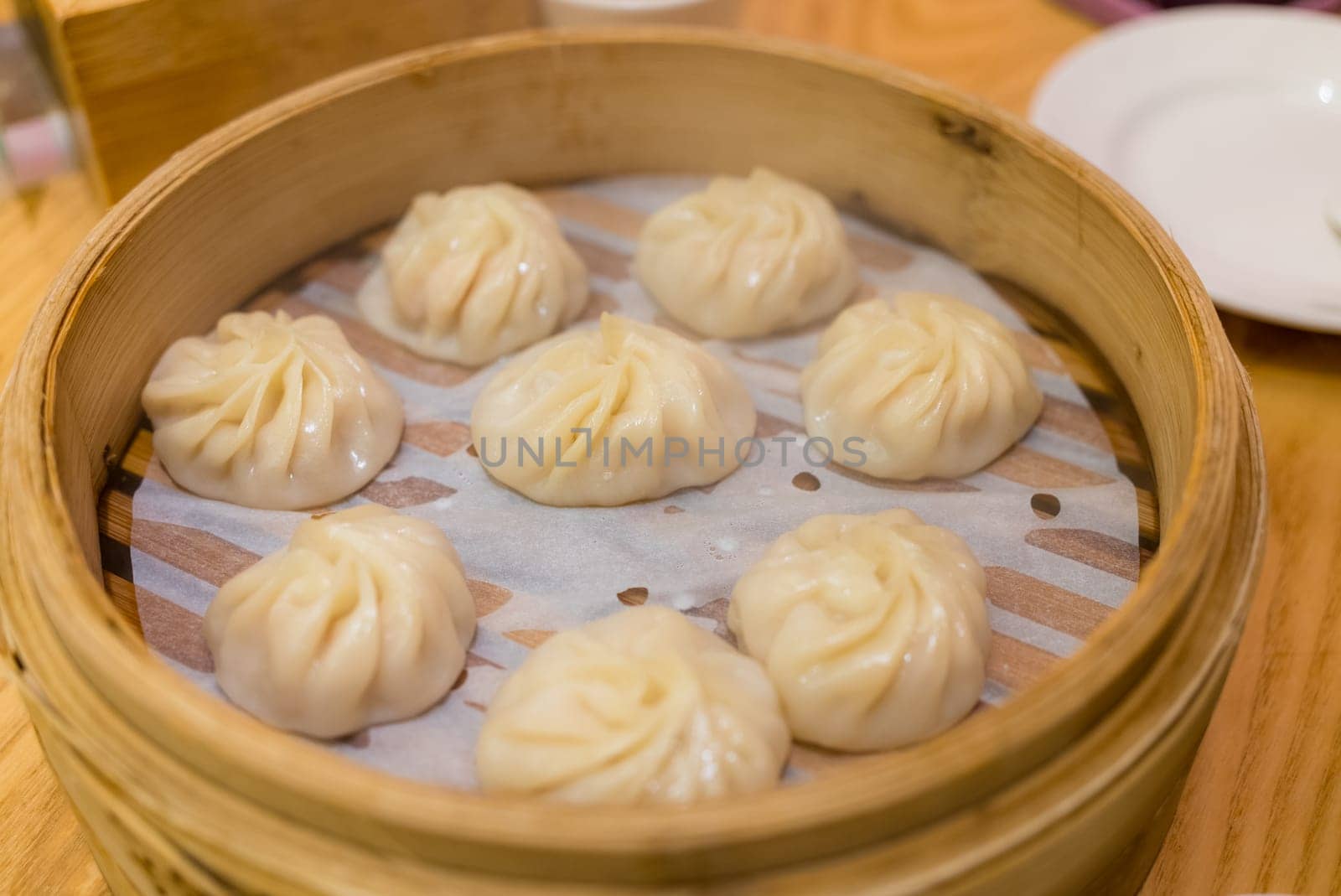 Chinese style steamed soup bun in restaurant