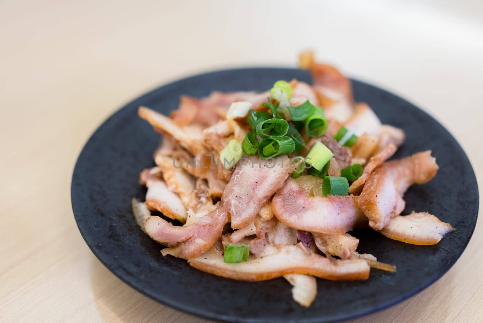 Soy braised pork ear in restaurant