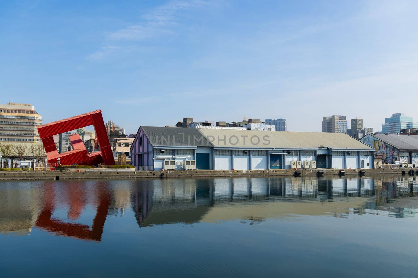 Kaohsiung, Taiwan 02 February 2024: Pier 2 art center in Kaohsiung of Taiwan