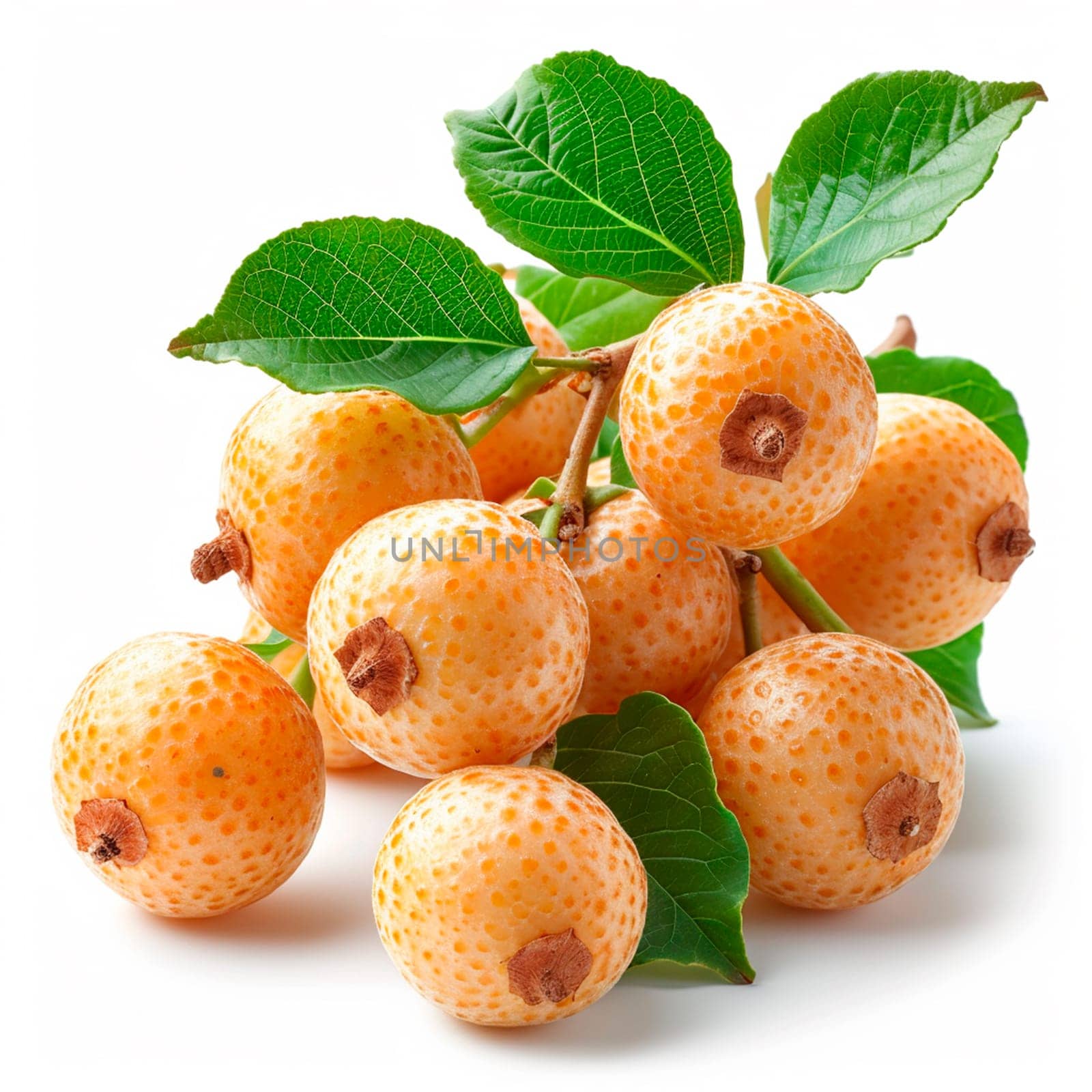 Longan, exotic fruit on white isolated background AI generated image