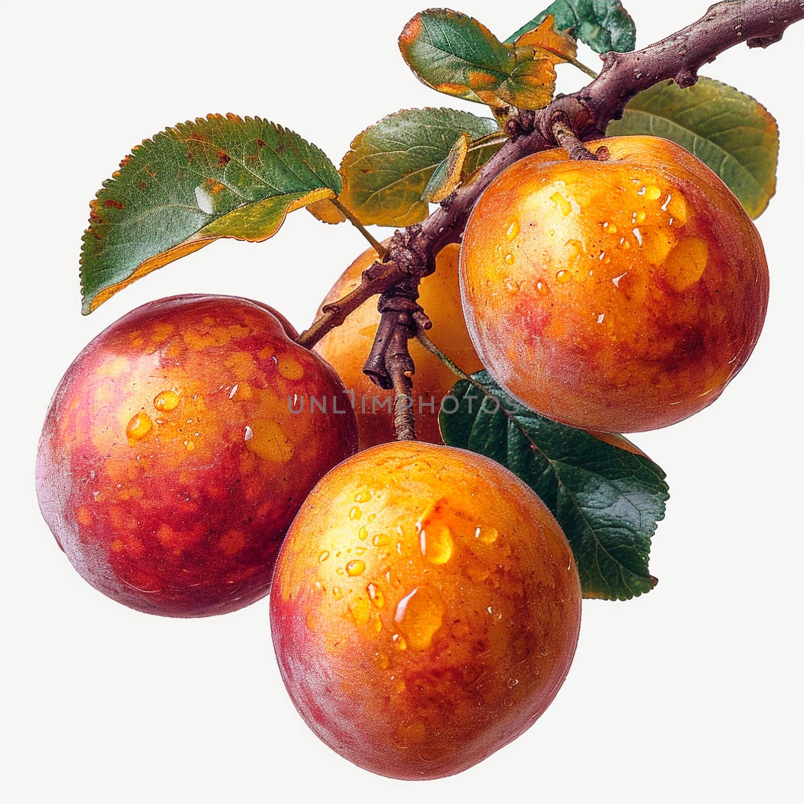 Exotic marula fruit on white isolated background AI generated image
