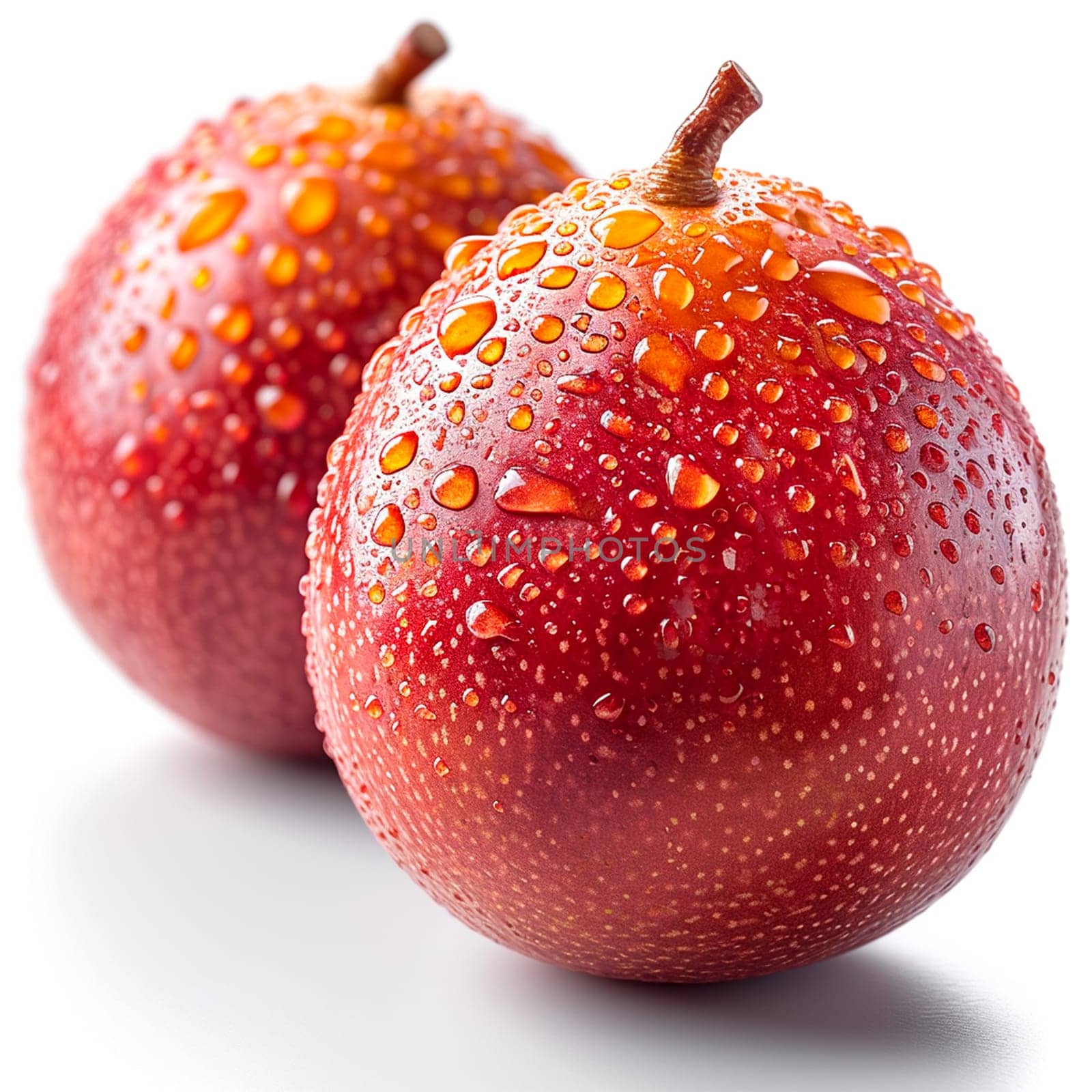 Exotic marula fruit on white isolated background AI generated image